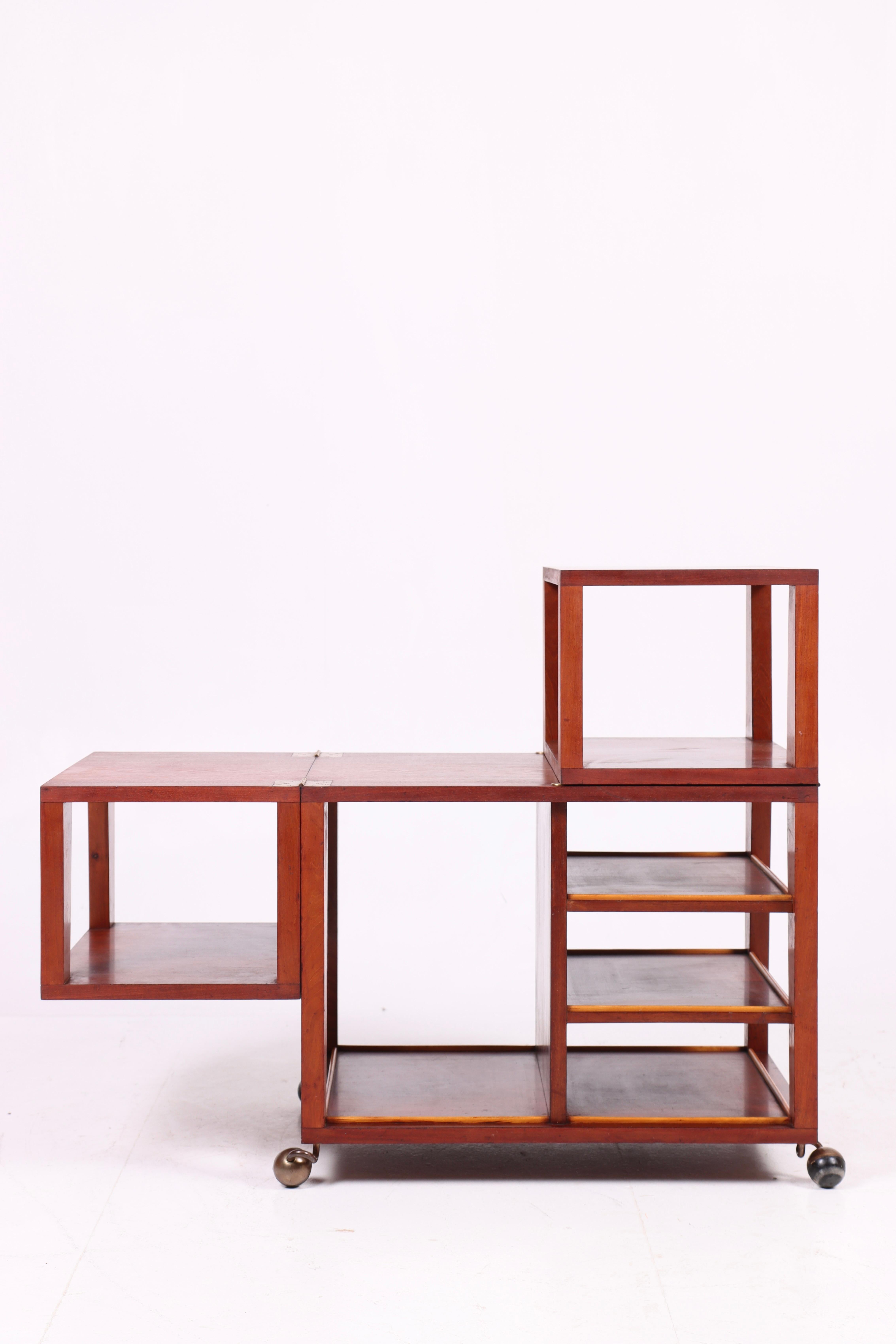 Midcentury Bar Cart in Mahogany, Made in Denmark 1950s For Sale 1