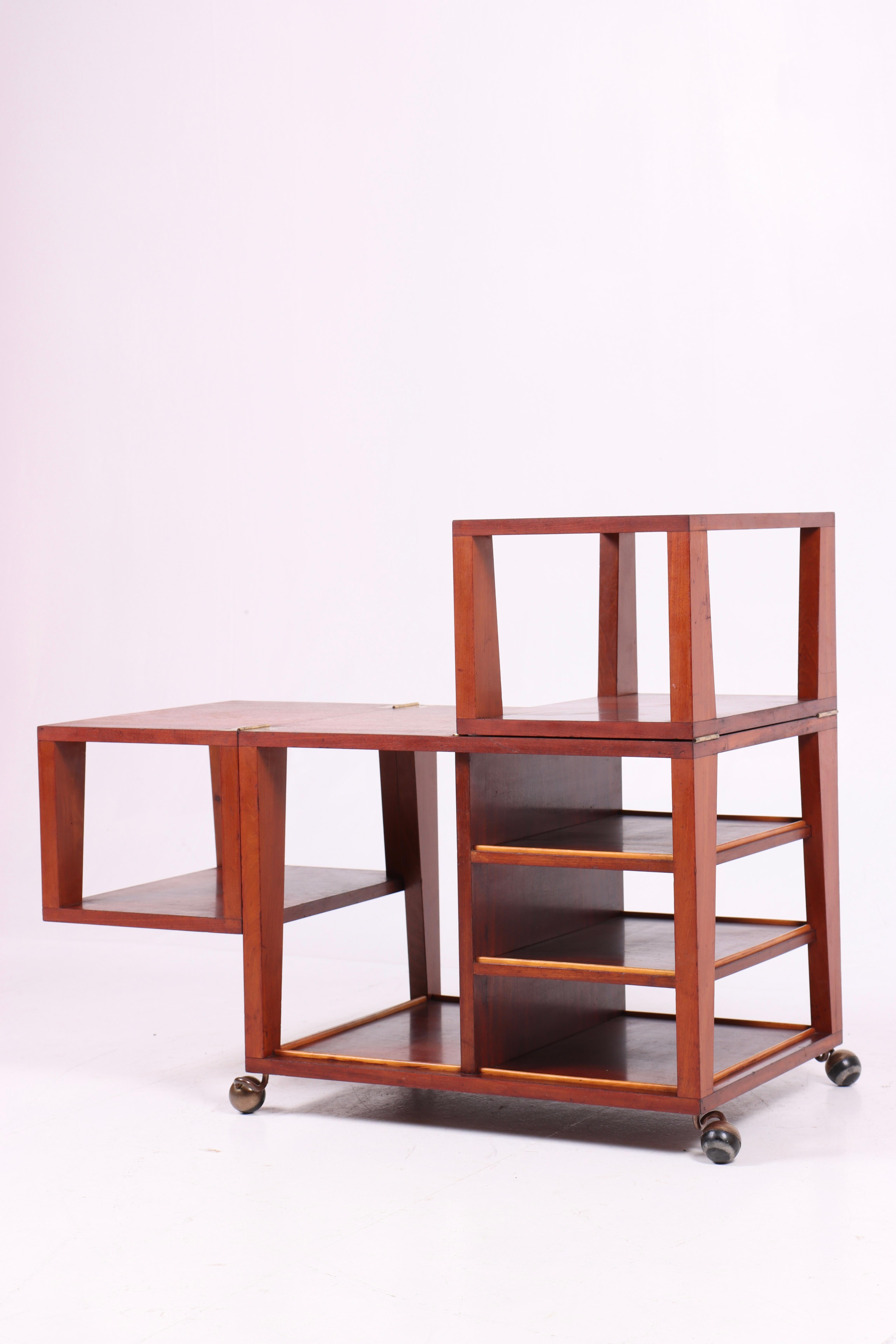 Midcentury Bar Cart in Mahogany, Made in Denmark 1950s For Sale 2