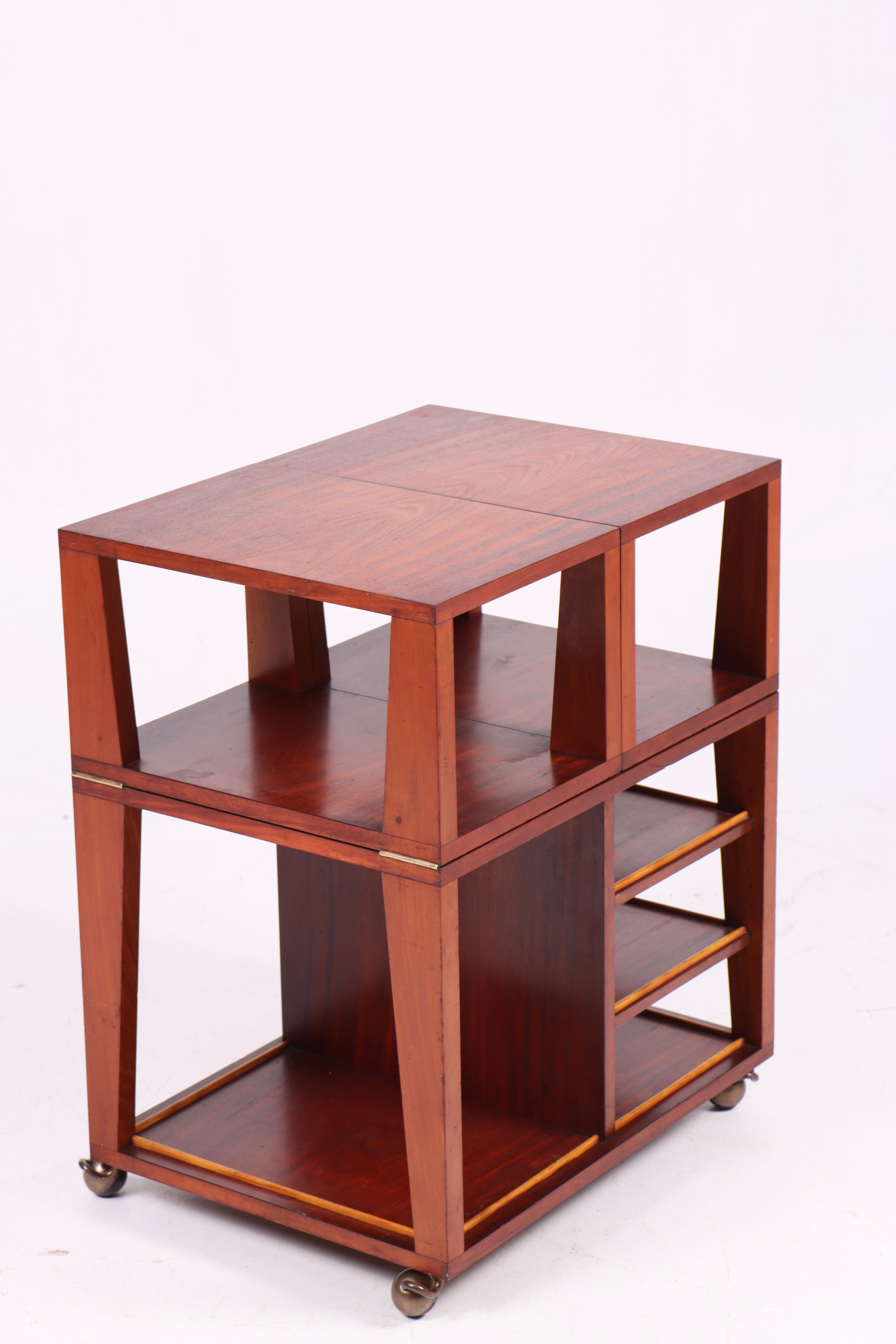 Midcentury Bar Cart in Mahogany, Made in Denmark 1950s For Sale 3