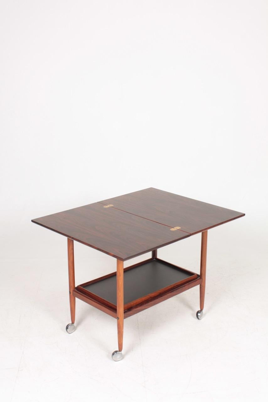 Mid-20th Century Midcentury Bar Cart in Rosewood Designed by Grethe Jalk, 1950s For Sale