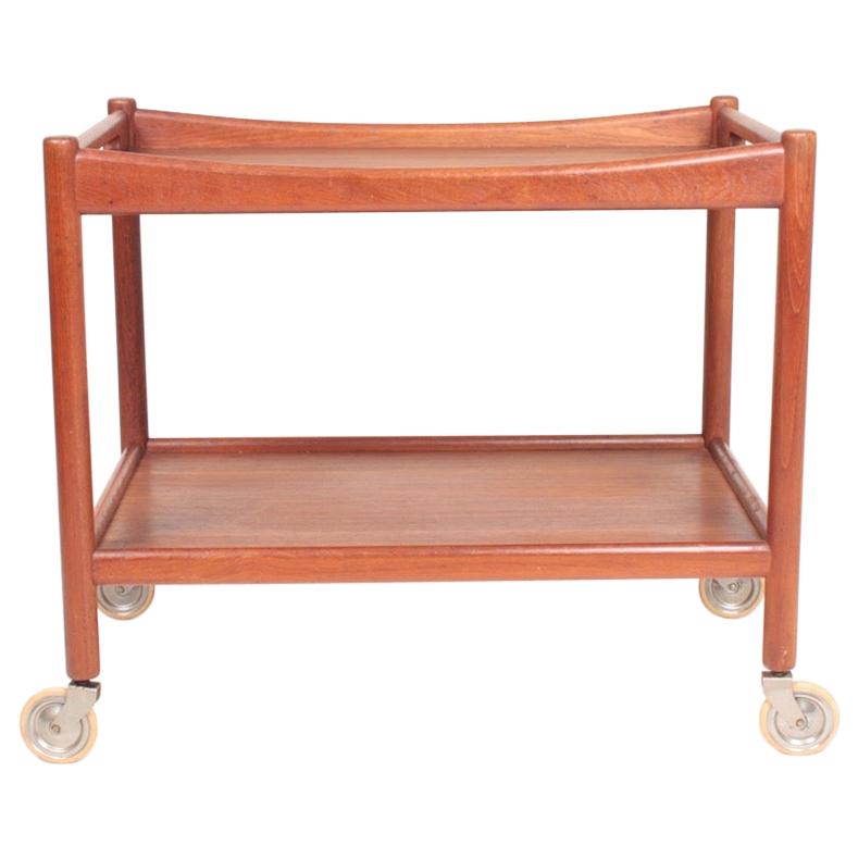 Midcentury Bar Cart in Teak Designed by Hans Wegner, 1950s