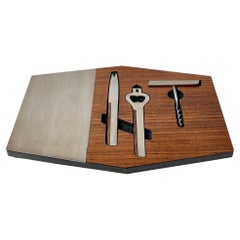 Midcentury Bar Set in Teak and Stainless Steel, 1960s