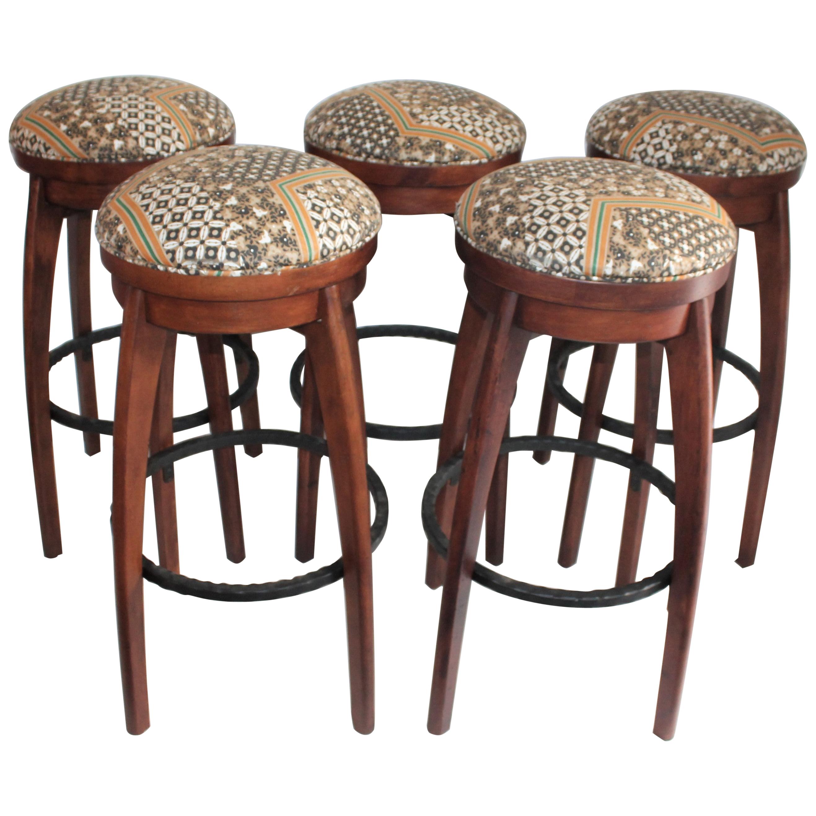 Midcentury Bar Stools / Set of Five