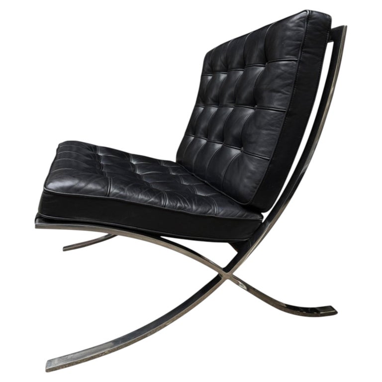 Midcentury Barcelona Chair in Special Order Stainless Steel