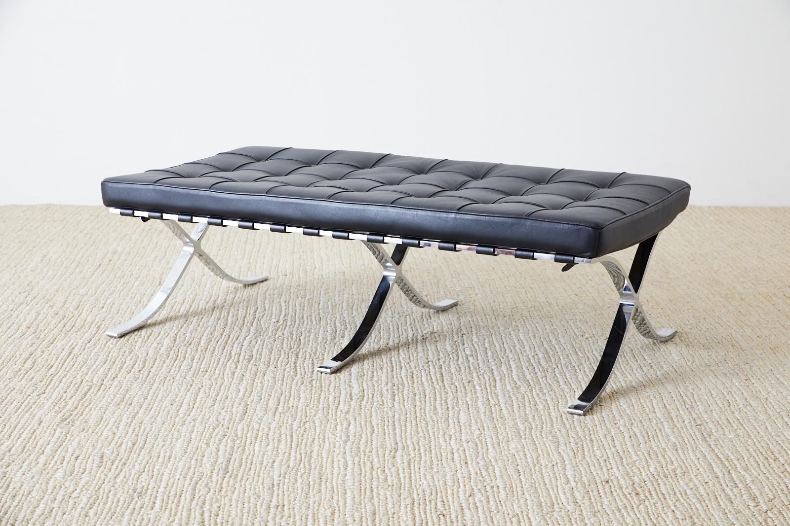 Mid-Century Modern Midcentury Barcelona Style Bench after Mies van der Rohe