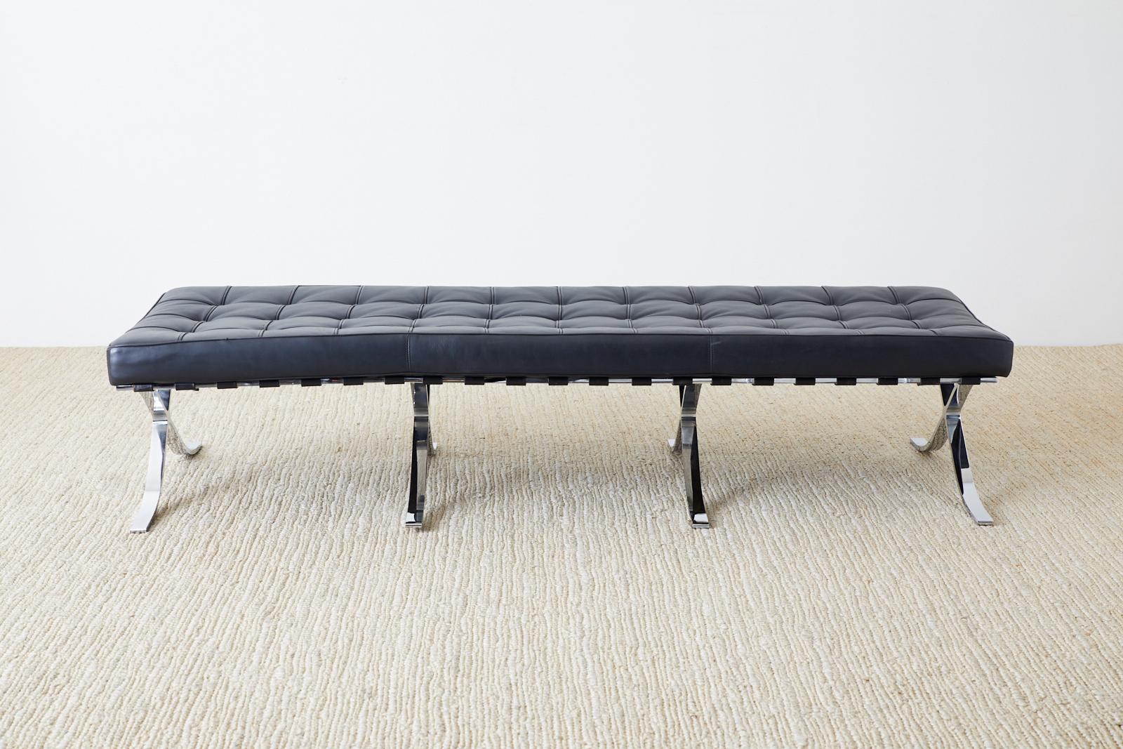 20th Century Midcentury Barcelona Style Bench after Mies van der Rohe