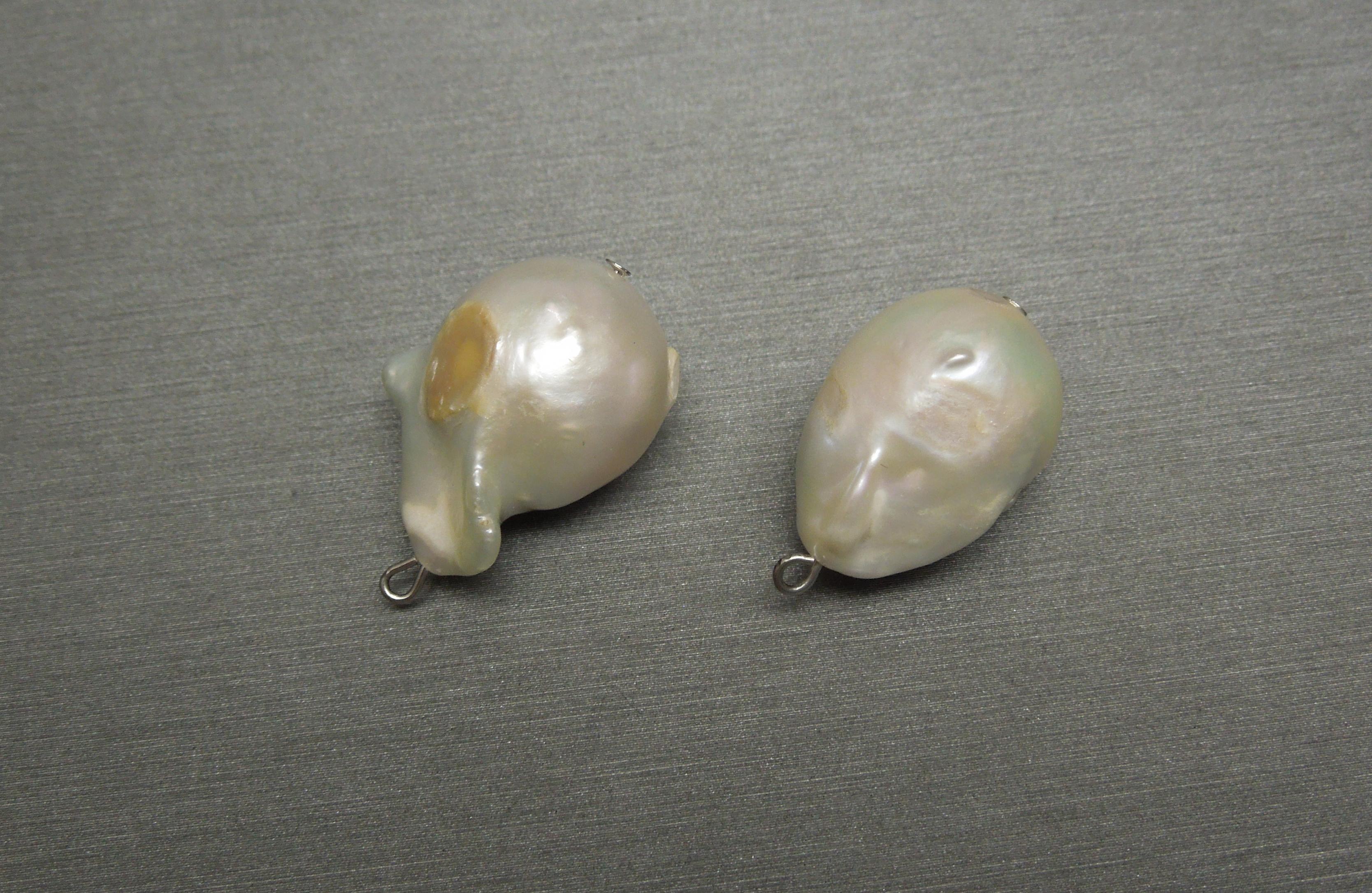 Midcentury Baroque Pearl Cocktail Earrings  For Sale 1