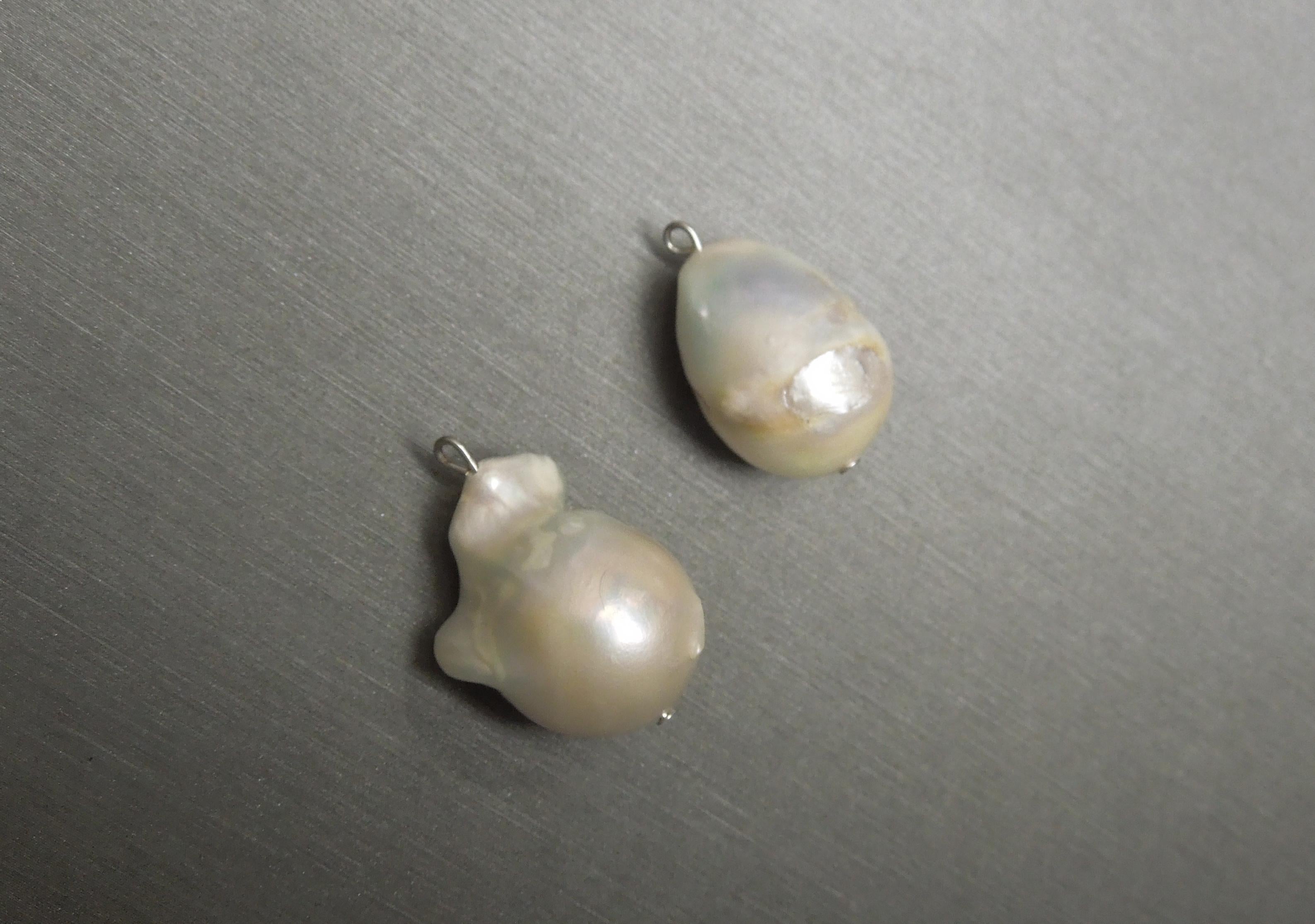 Midcentury Baroque Pearl Cocktail Earrings  For Sale 2