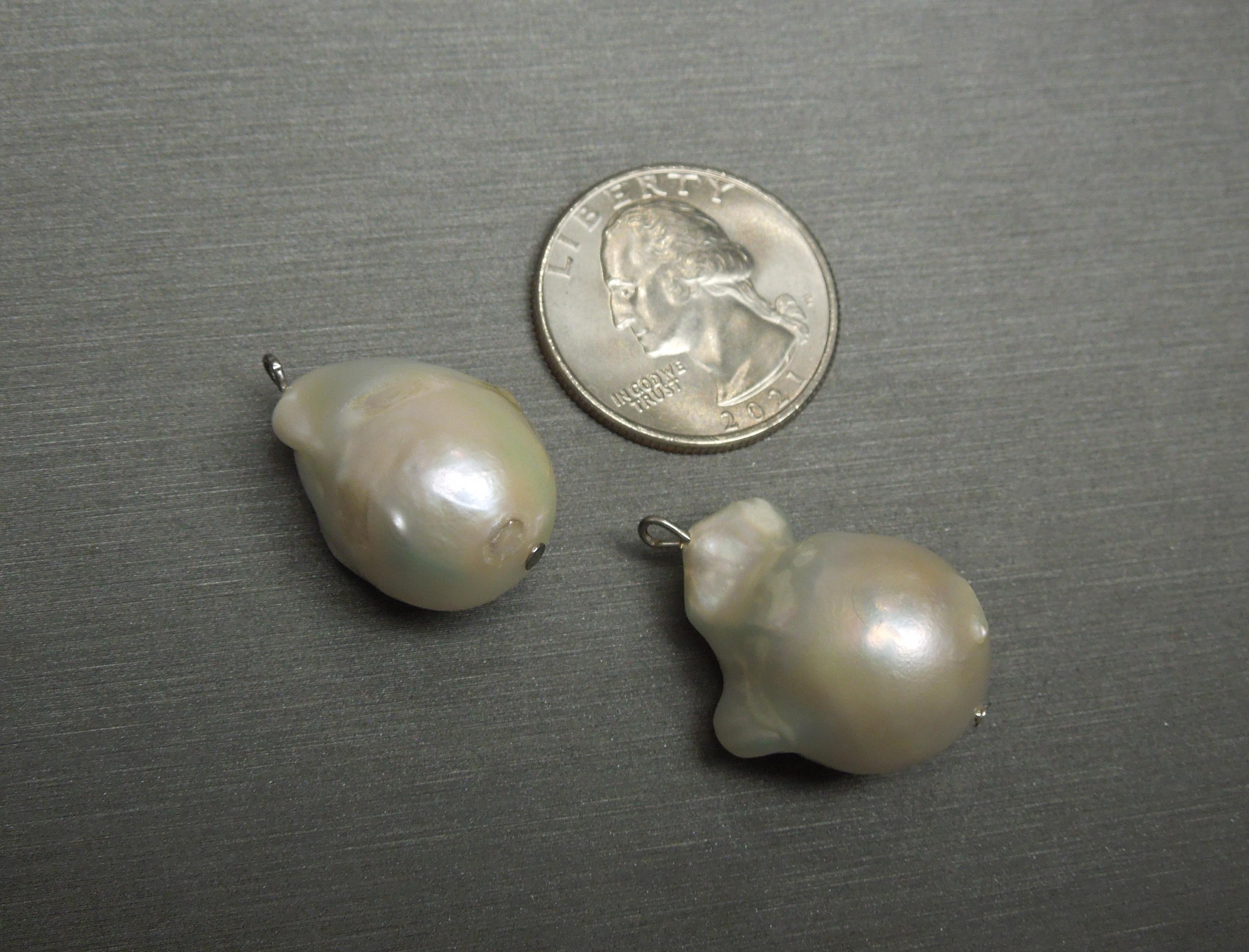 Midcentury Baroque Pearl Cocktail Earrings  For Sale 3