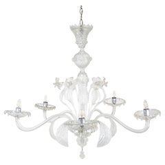 MidCentury Baroque Style Cristallo Murano Five Arm Chandelier