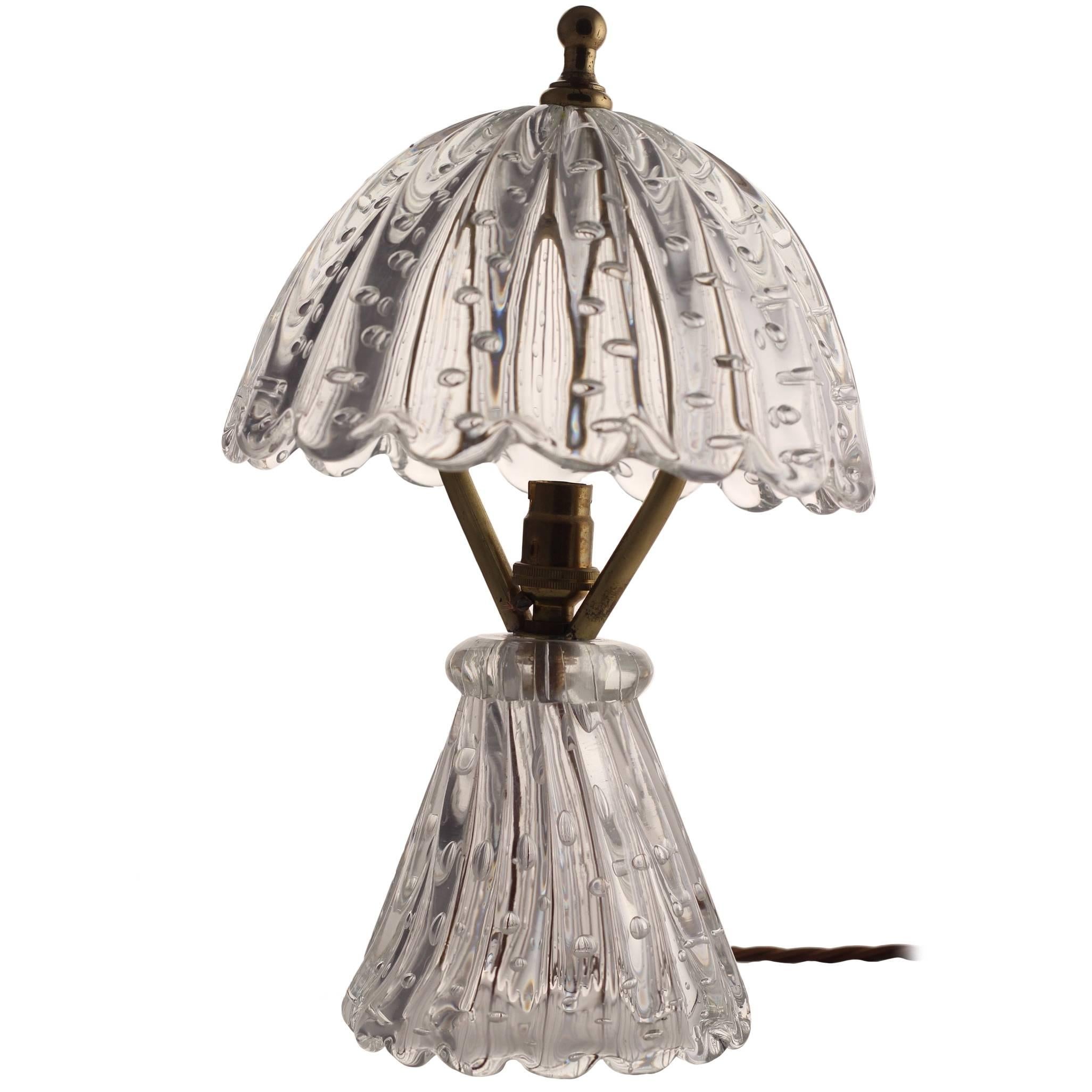 Midcentury Barovier Mushroom Glass Table Lamp