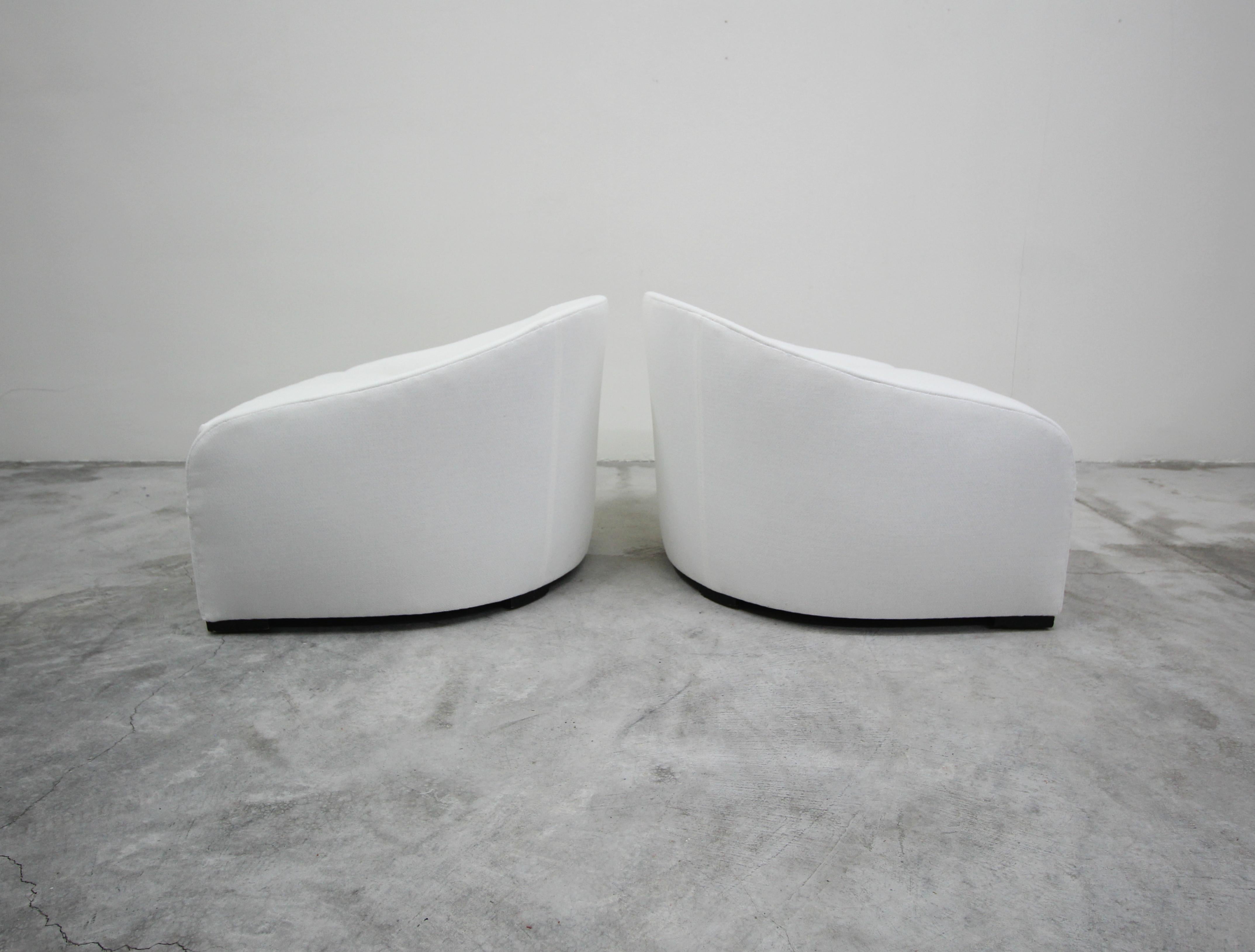 20th Century Midcentury Barrel Back Cloud Style Lounge Chairs