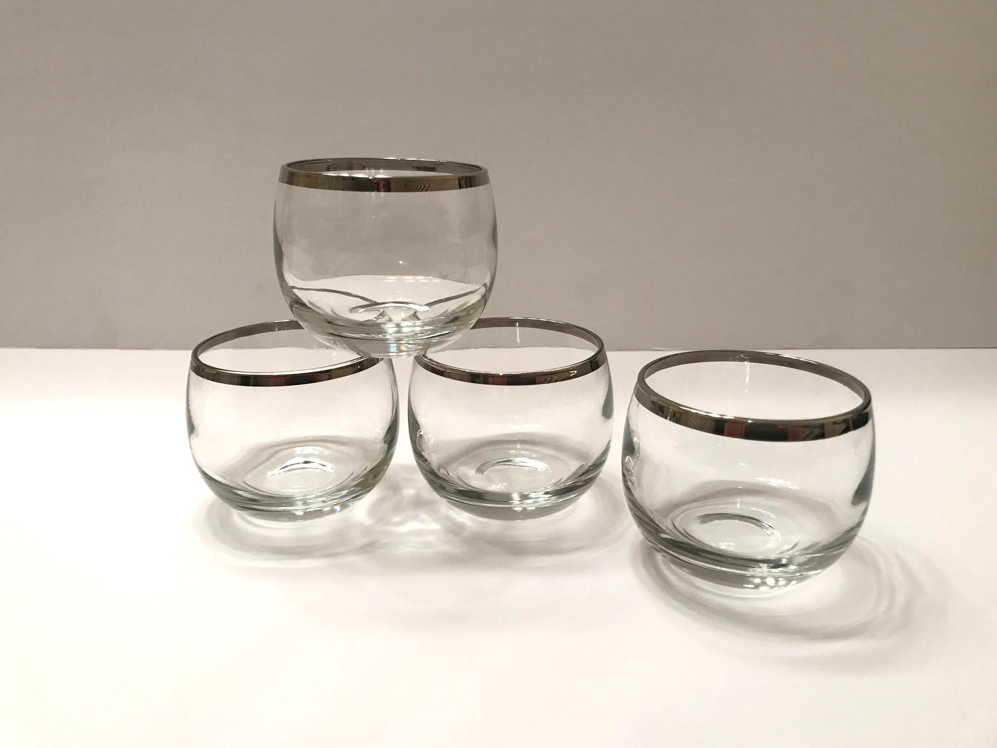 Midcentury Barware Glass Set with Sterling Silver Overlay by Dorothy Thorpe 5