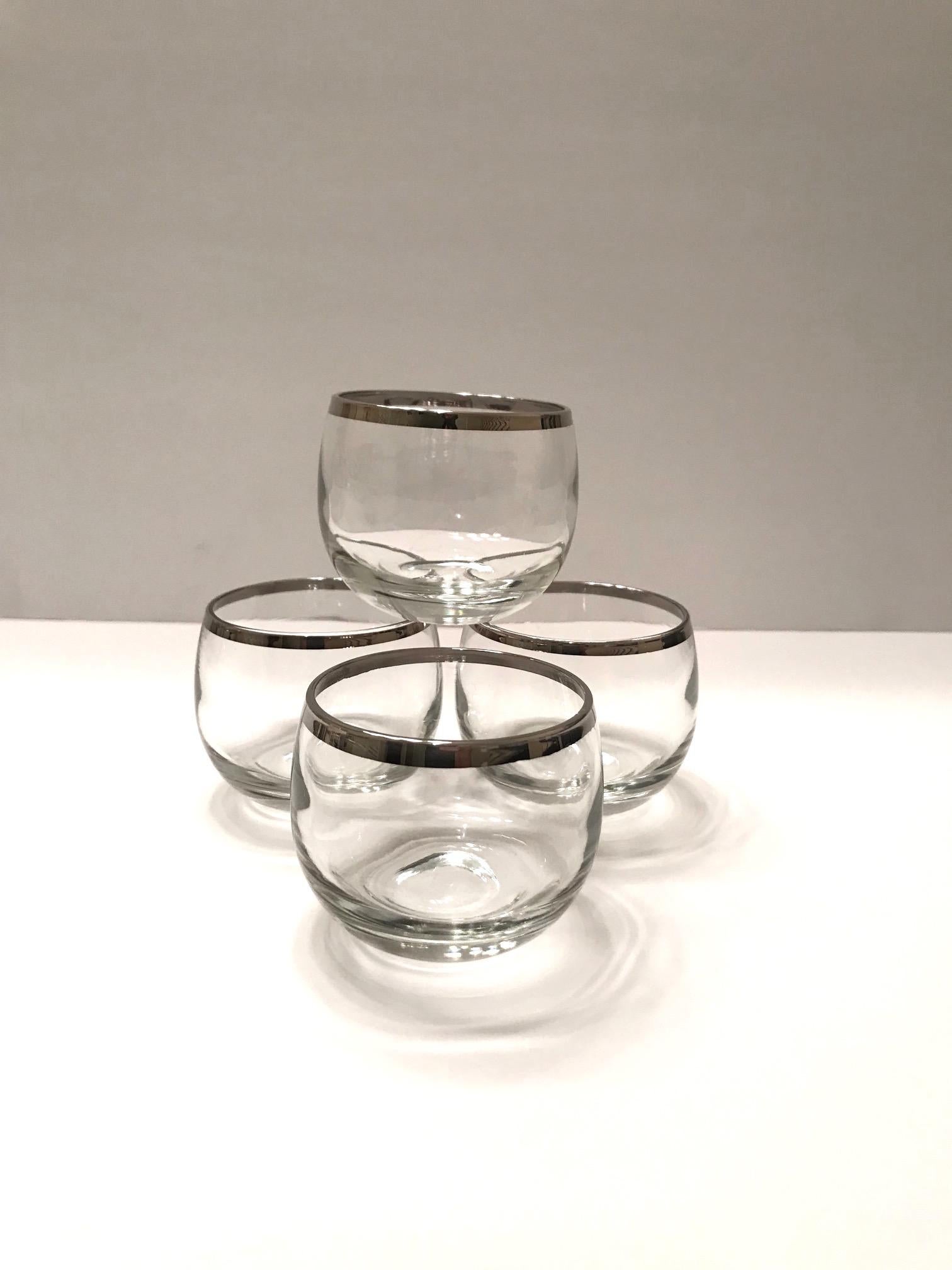 Midcentury Barware Glass Set with Sterling Silver Overlay by Dorothy Thorpe 2