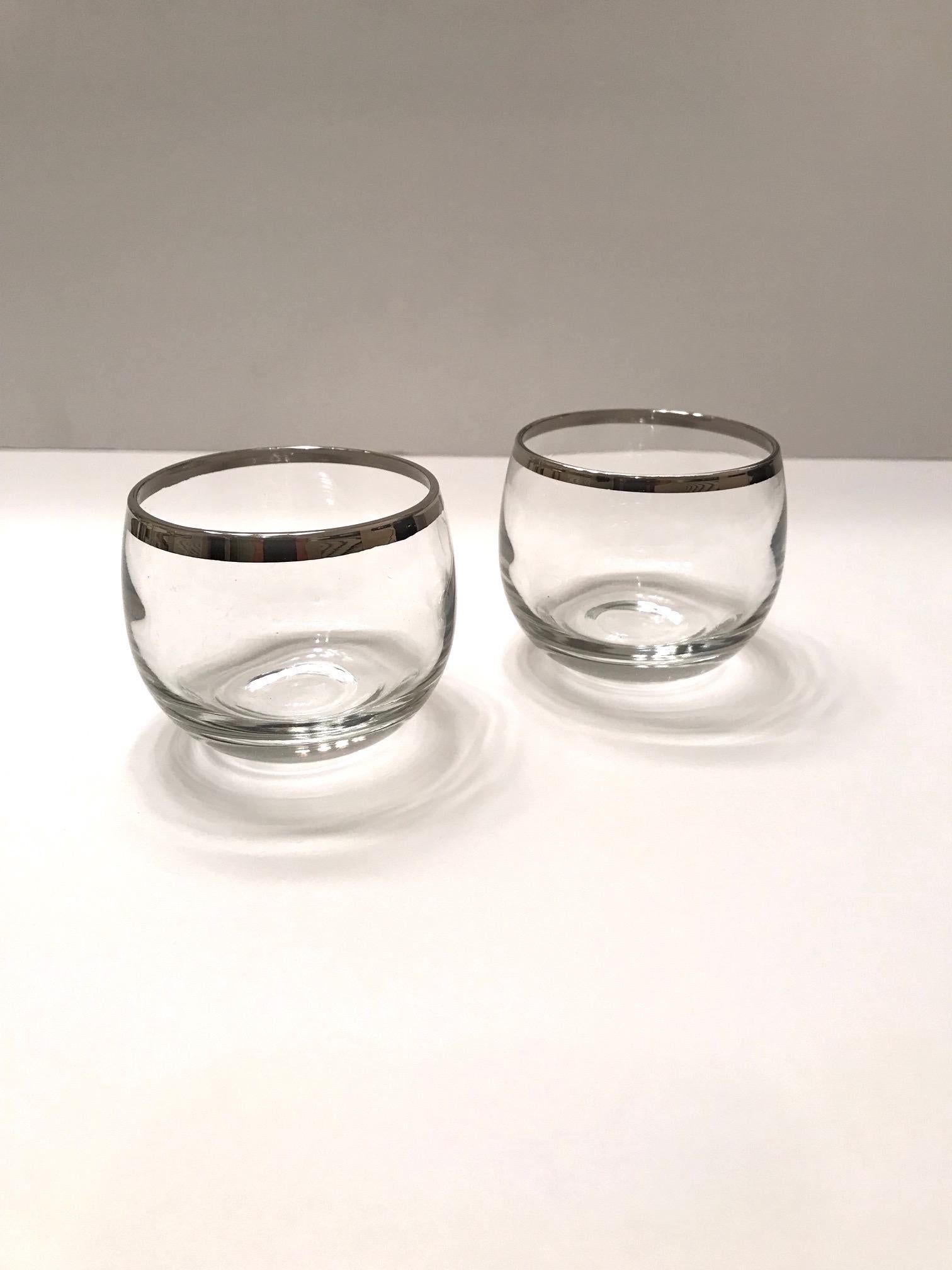 Midcentury Barware Glass Set with Sterling Silver Overlay by Dorothy Thorpe 3
