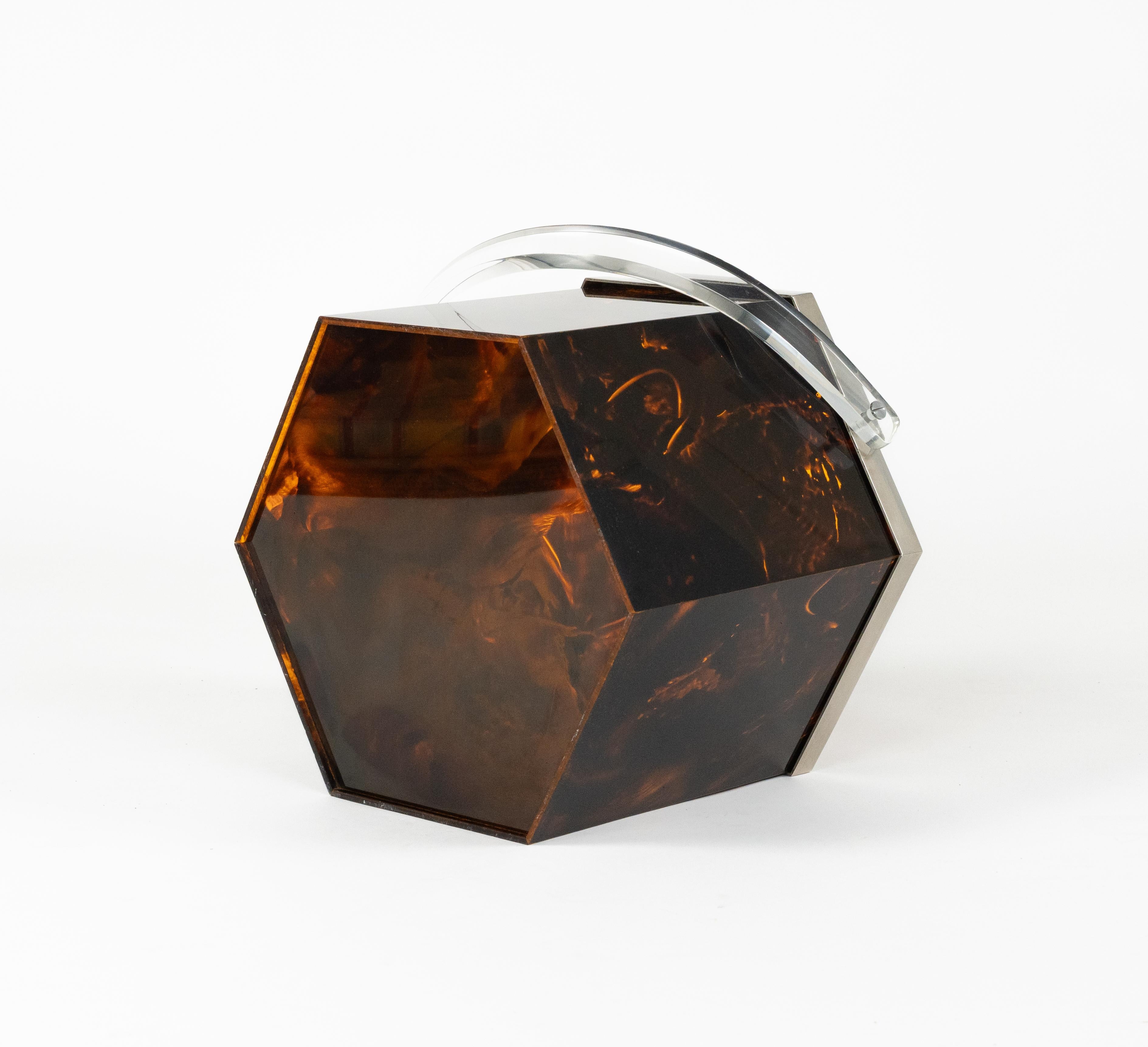 Cestino Midcentury in lucite tartarugata Christian Dior Home Style, Italia anni '70 in vendita 8