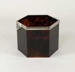 Panier du milieu du siècle en écaille de lucite Christian Dior Home Style, Italie, années 1970