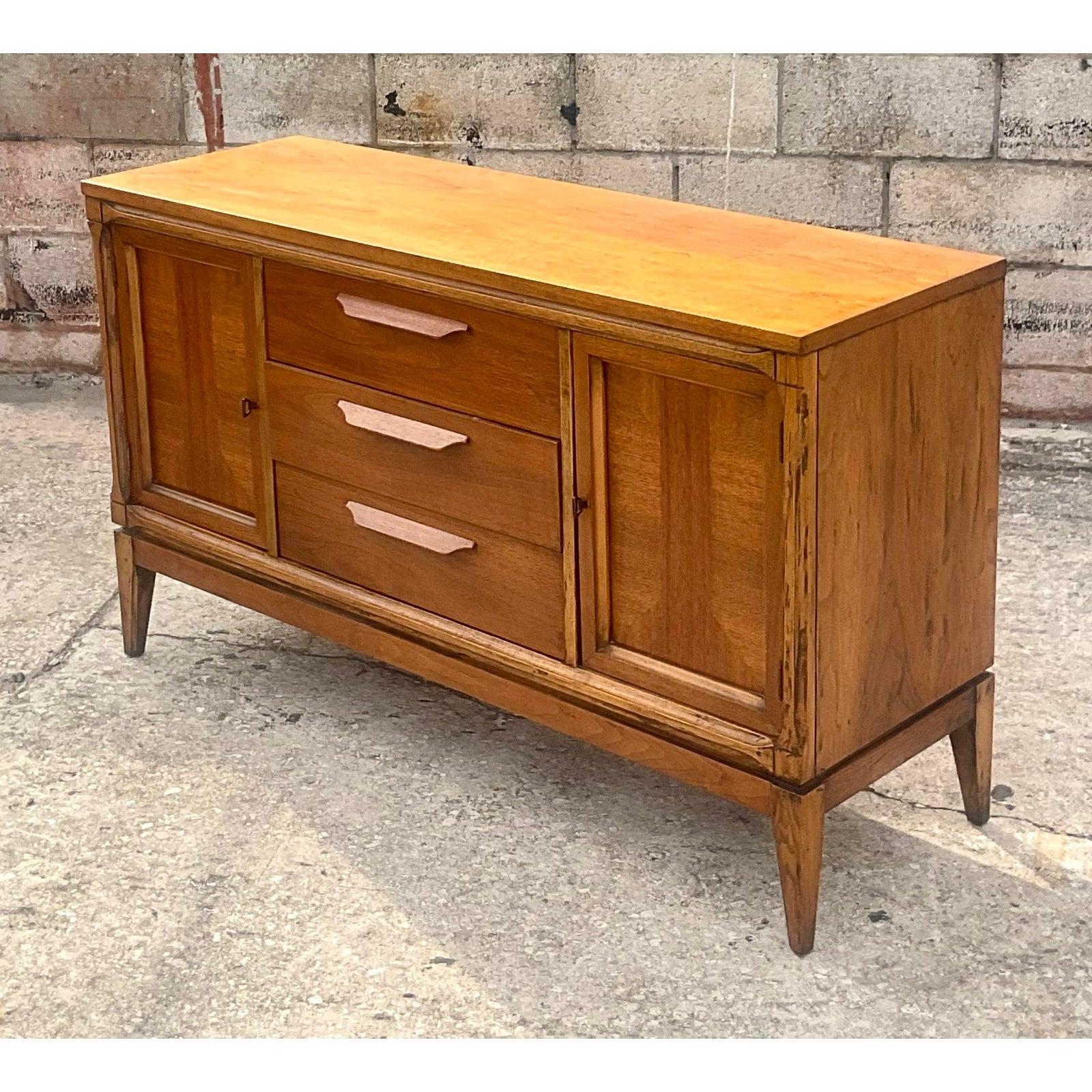 Wood Midcentury Bassett Parquet Sideboard