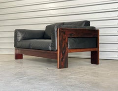 Bastiano Sofa aus der Mitte des Jahrhunderts aus Leder und Palisander Tobia Scarpa für Gavina Knoll