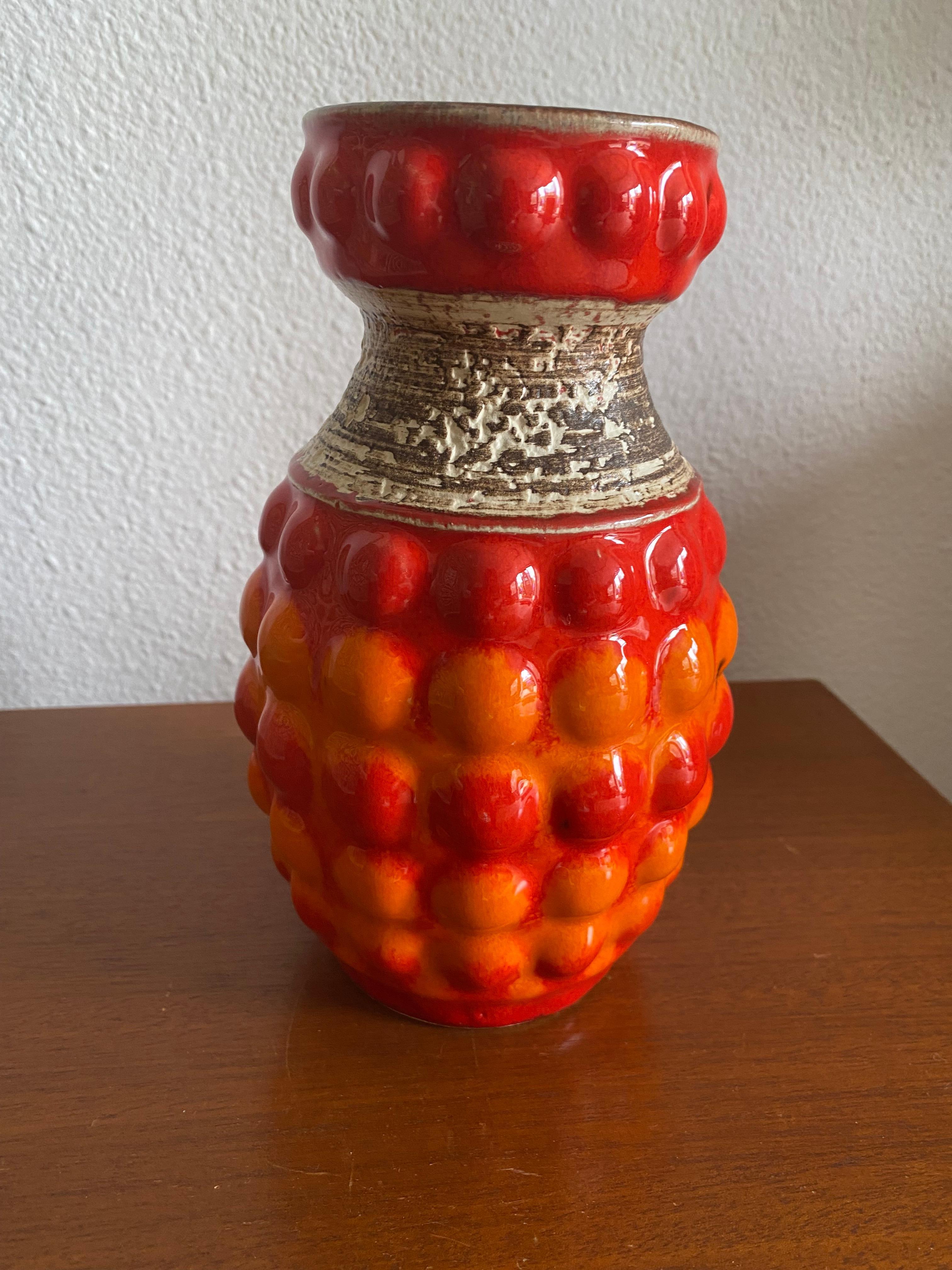 Ceramic Midcentury Bay Keramik Fat Lava ‘Bubble’ Vase by Bodo Mans For Sale