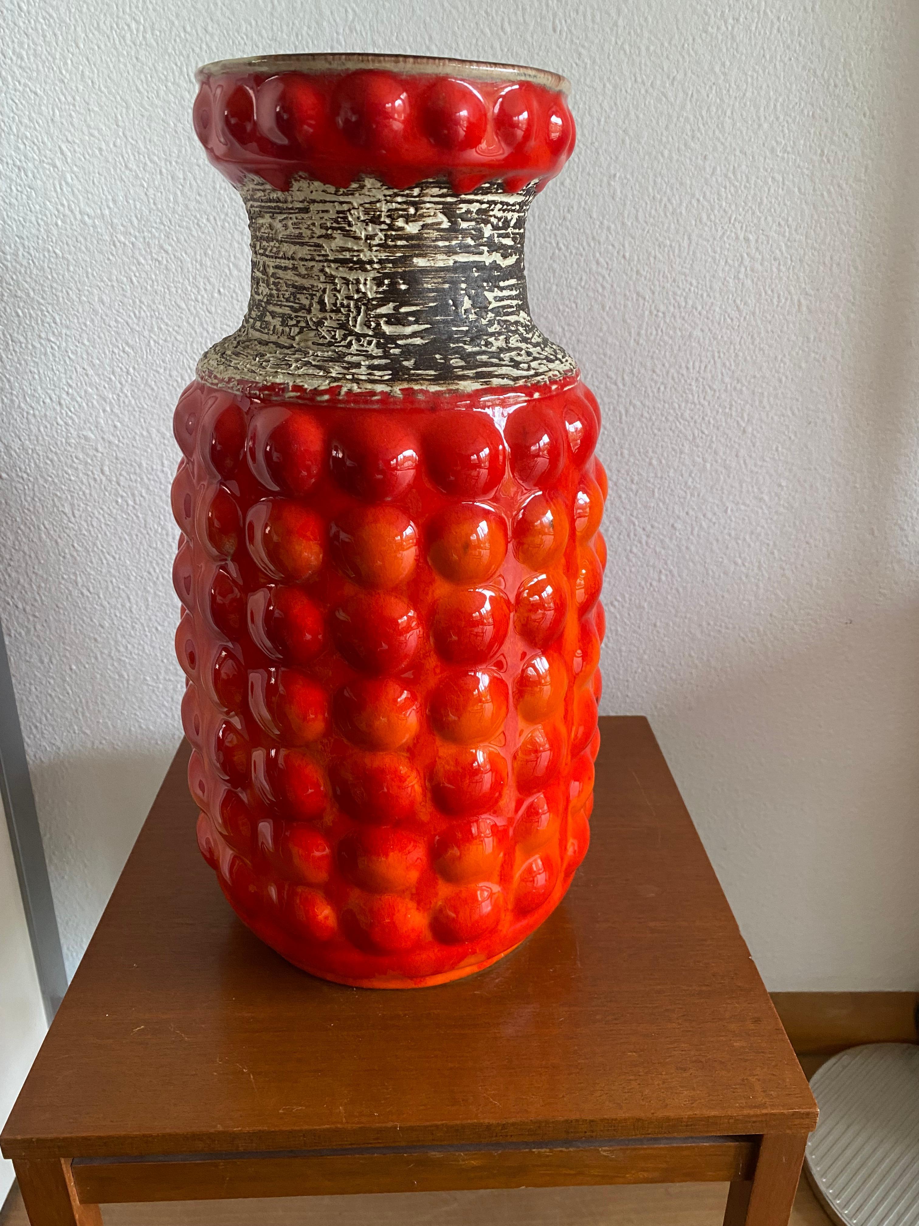 Mid-Century Modern Mid-Century Bay Keramik Large Fat Lava ‘Bubble’ Vase by Bodo Mans For Sale