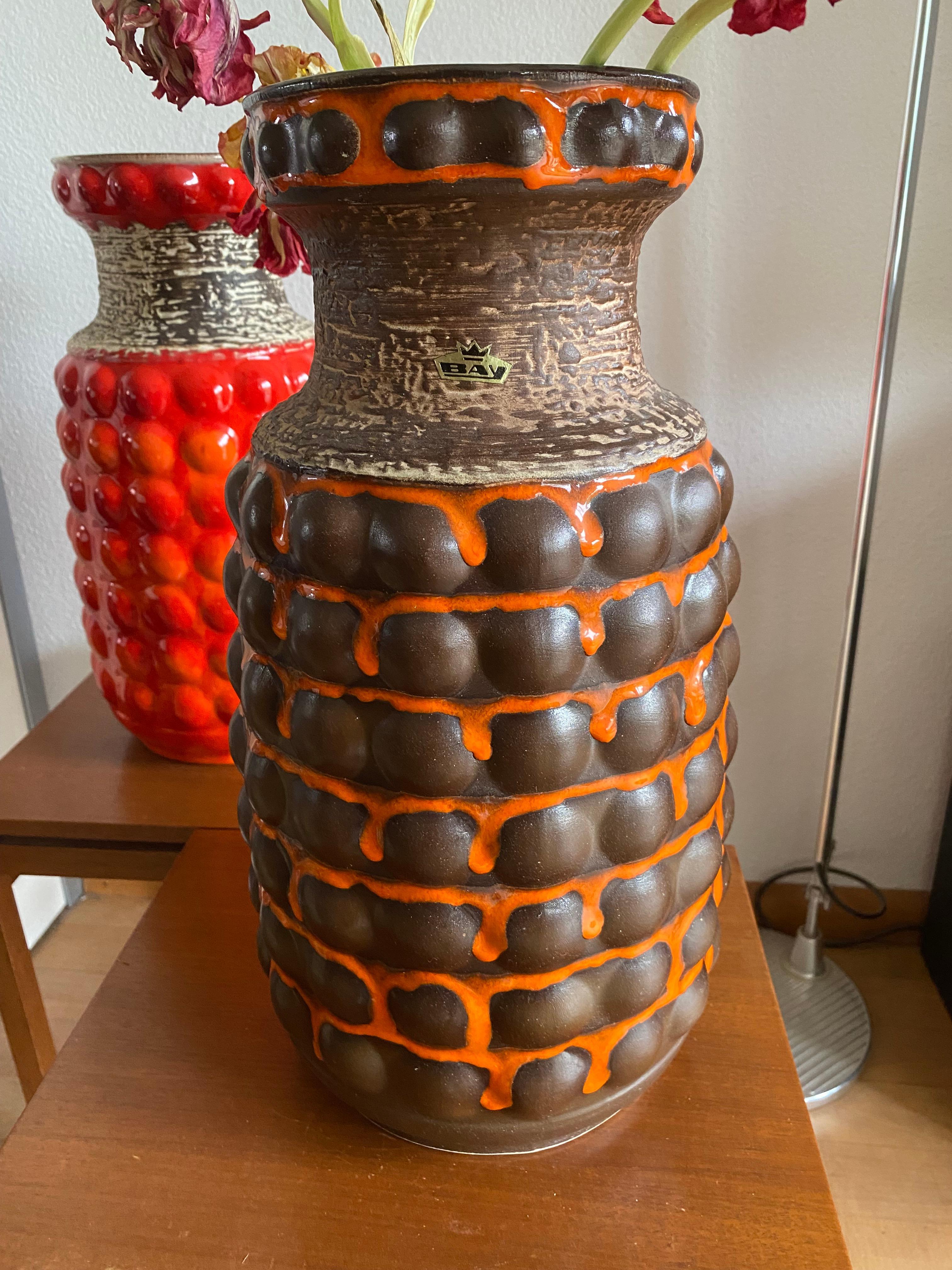 Mid-Century Bay Keramik Large Fat Lava ‘Bubble’ Vase by Bodo Mans In Good Condition For Sale In Waddinxveen, ZH