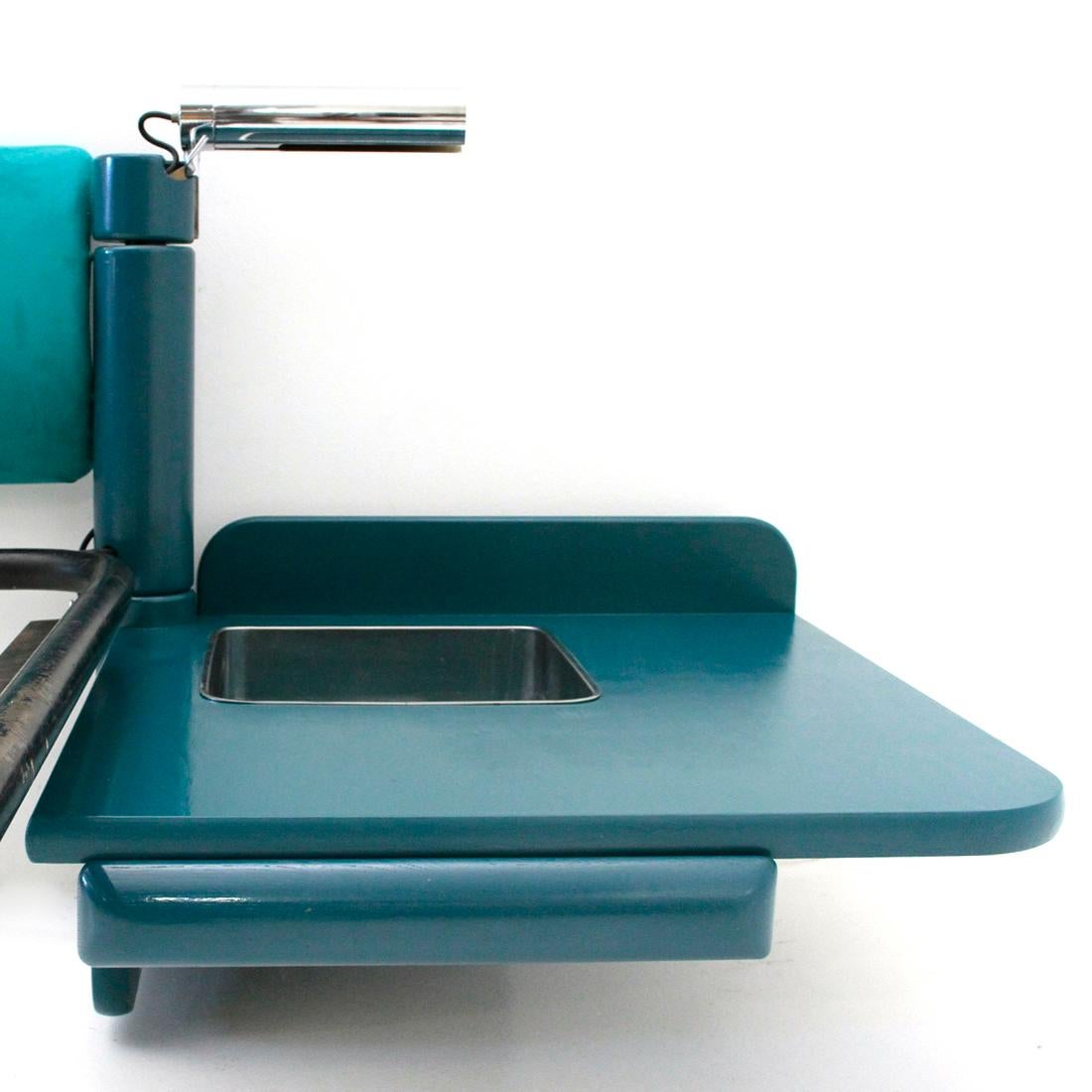 Midcentury Bed Whit Concealed Bedside Tables and Light by G Offredi for Saporiti 2