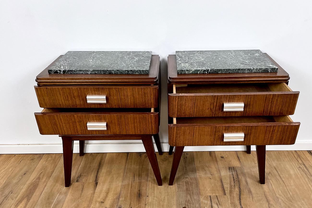 Pair of Midcentury Bedside Table in Teak and Mahogany, Danish Design 3