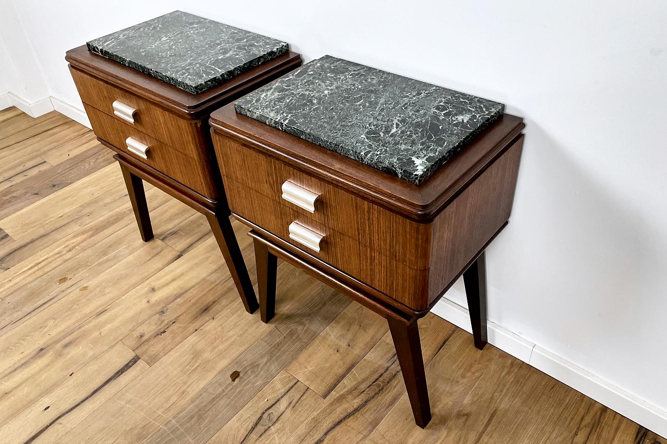 Mid-20th Century Pair of Midcentury Bedside Table in Teak and Mahogany, Danish Design
