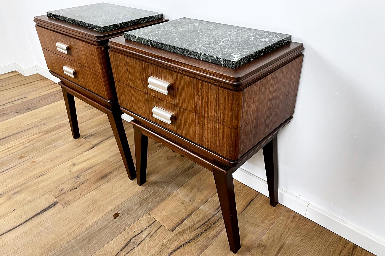 Pair of Midcentury Bedside Table in Teak and Mahogany, Danish Design 1