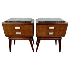 Pair of Midcentury Bedside Table in Teak and Mahogany, Danish Design