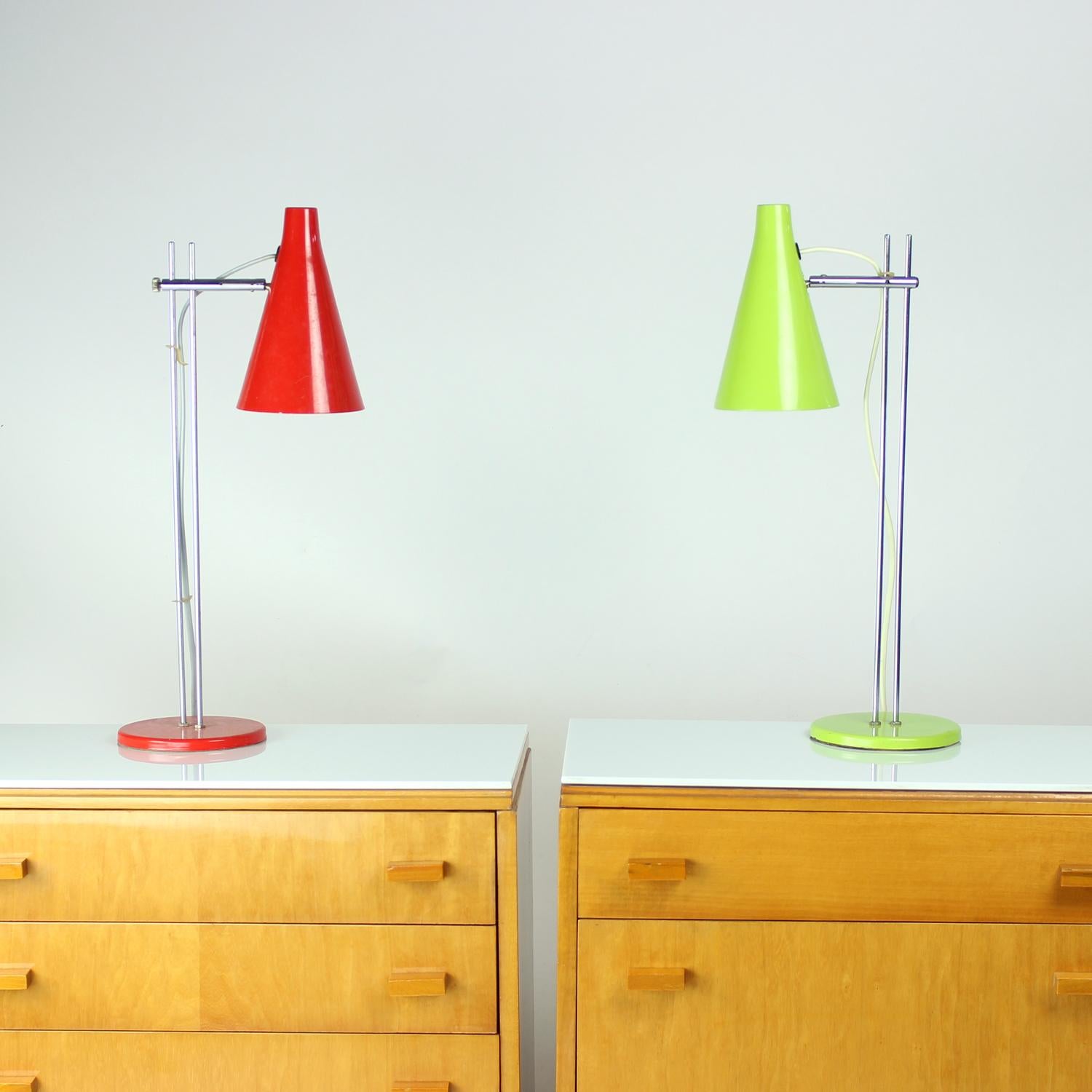 Midcentury Bedside Tables With White Glass Top, Novy Domov, Czechoslovakia 1960s 4