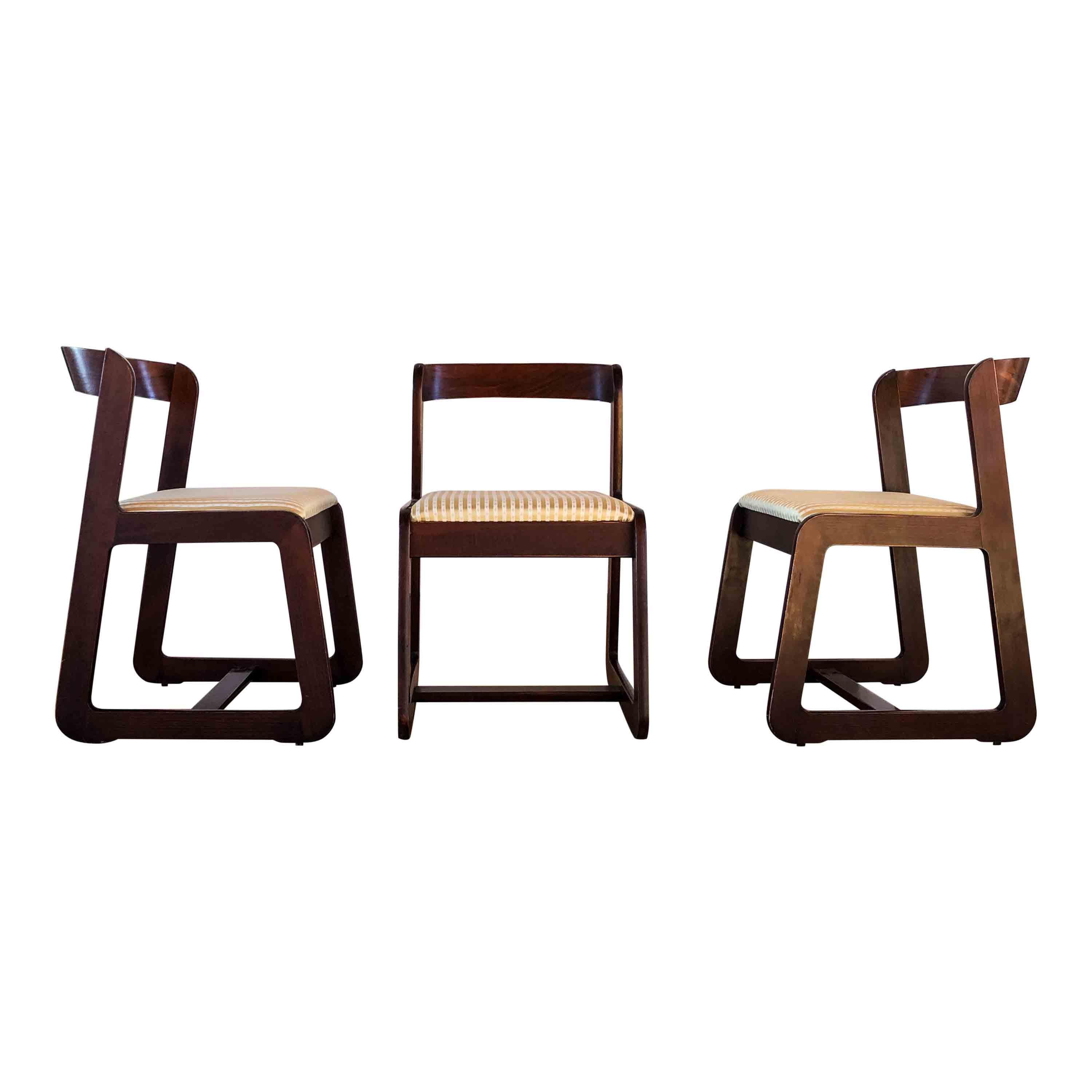 Italian Midcentury Beech Dining Chairs by Willy Rizzo for Mario Sabot, 70s, Set of 6 For Sale
