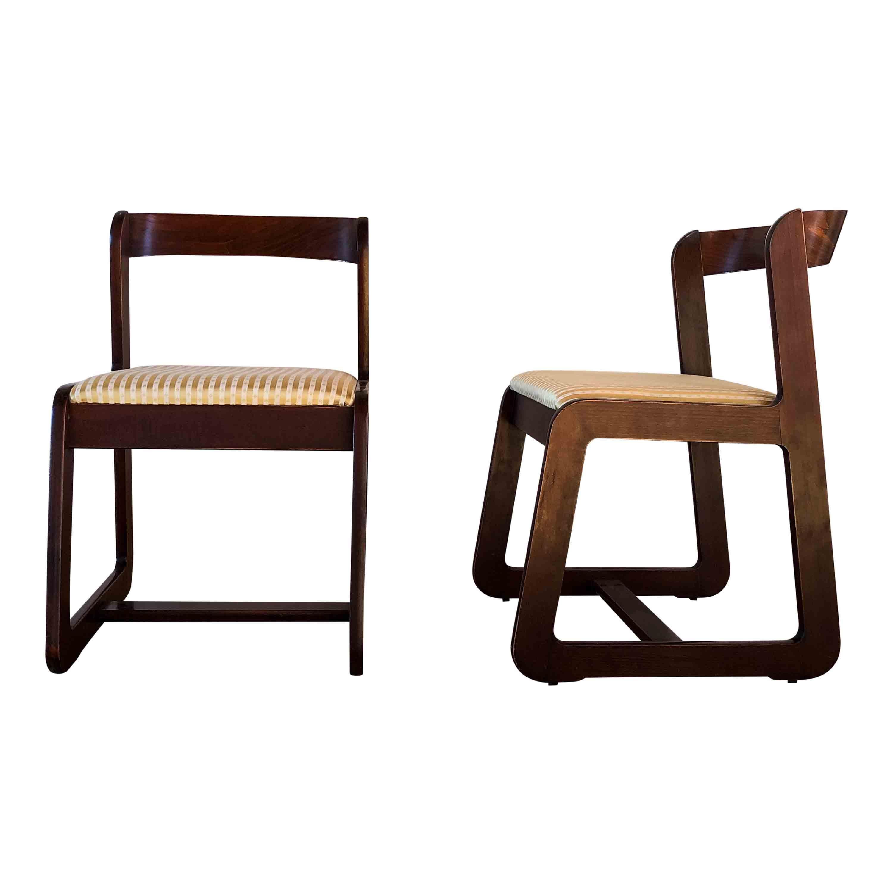 Midcentury Beech Dining Chairs by Willy Rizzo for Mario Sabot, 70s, Set of 6 In Good Condition For Sale In Vicenza, IT