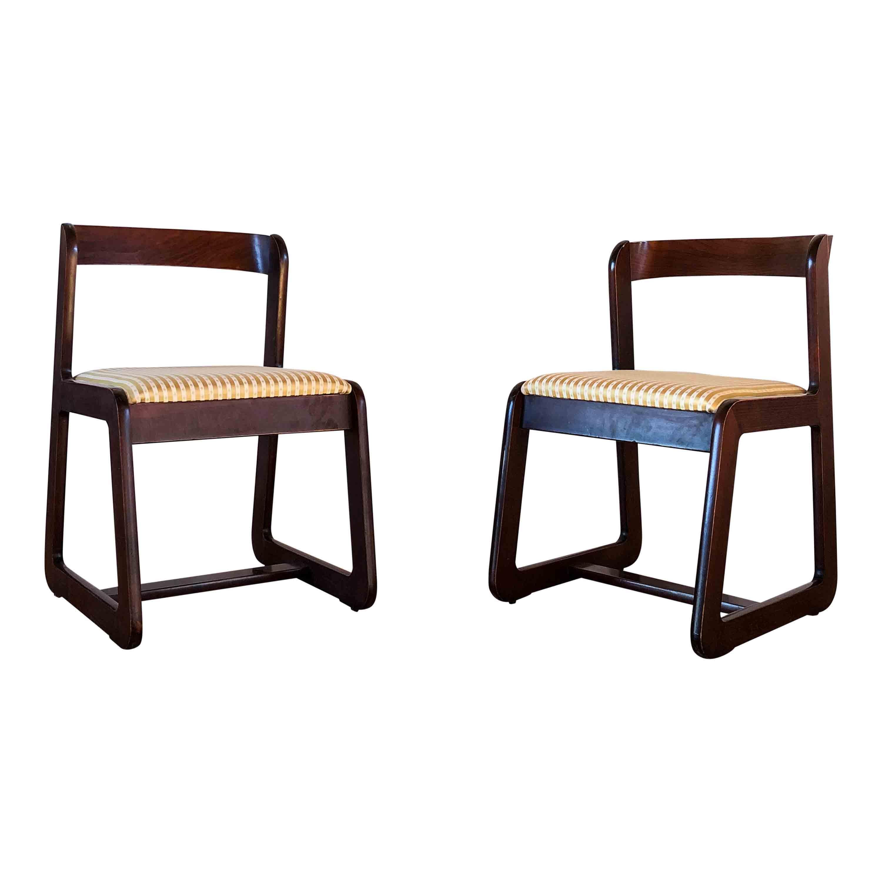 Late 20th Century Midcentury Beech Dining Chairs by Willy Rizzo for Mario Sabot, 70s, Set of 6 For Sale