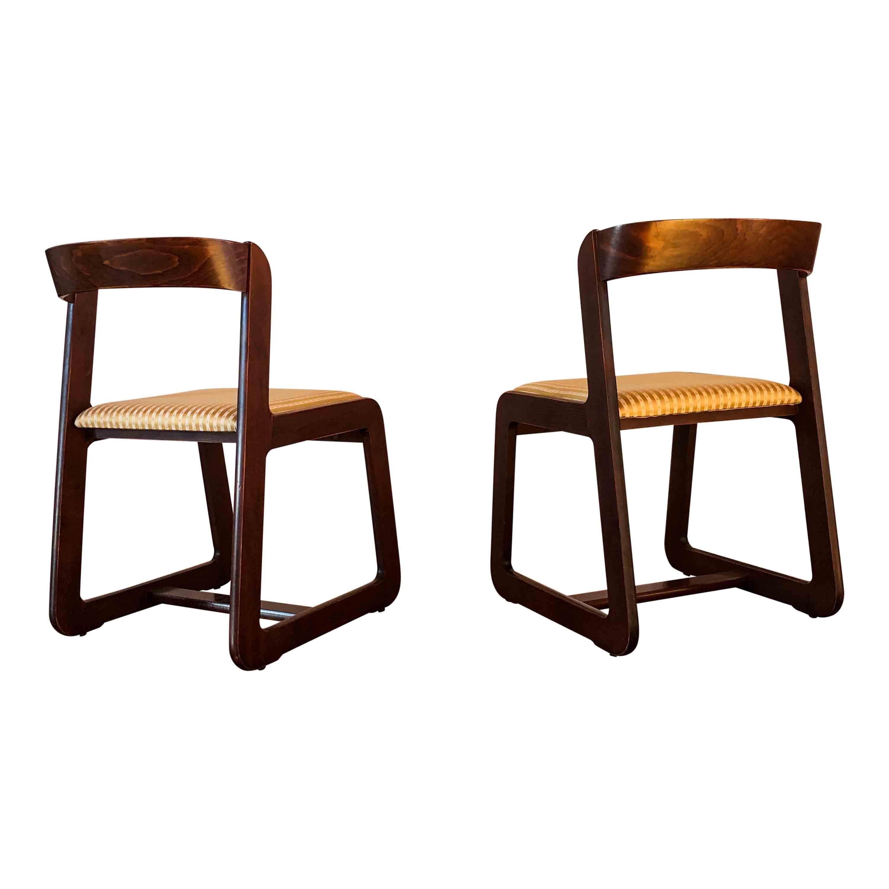 Midcentury Beech Dining Chairs by Willy Rizzo for Mario Sabot, 70s, Set of 6 For Sale 1