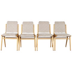 Midcentury Beech Dining Chairs, Franz Schuster for Wiesner-Hager, Set of Four