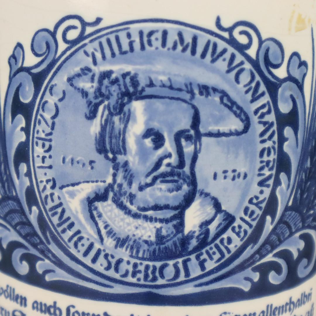 Beer-Stein-Becher aus der Mitte des Jahrhunderts „Purity Law for Beer“, Delfter Keramik (Niederländisch) im Angebot