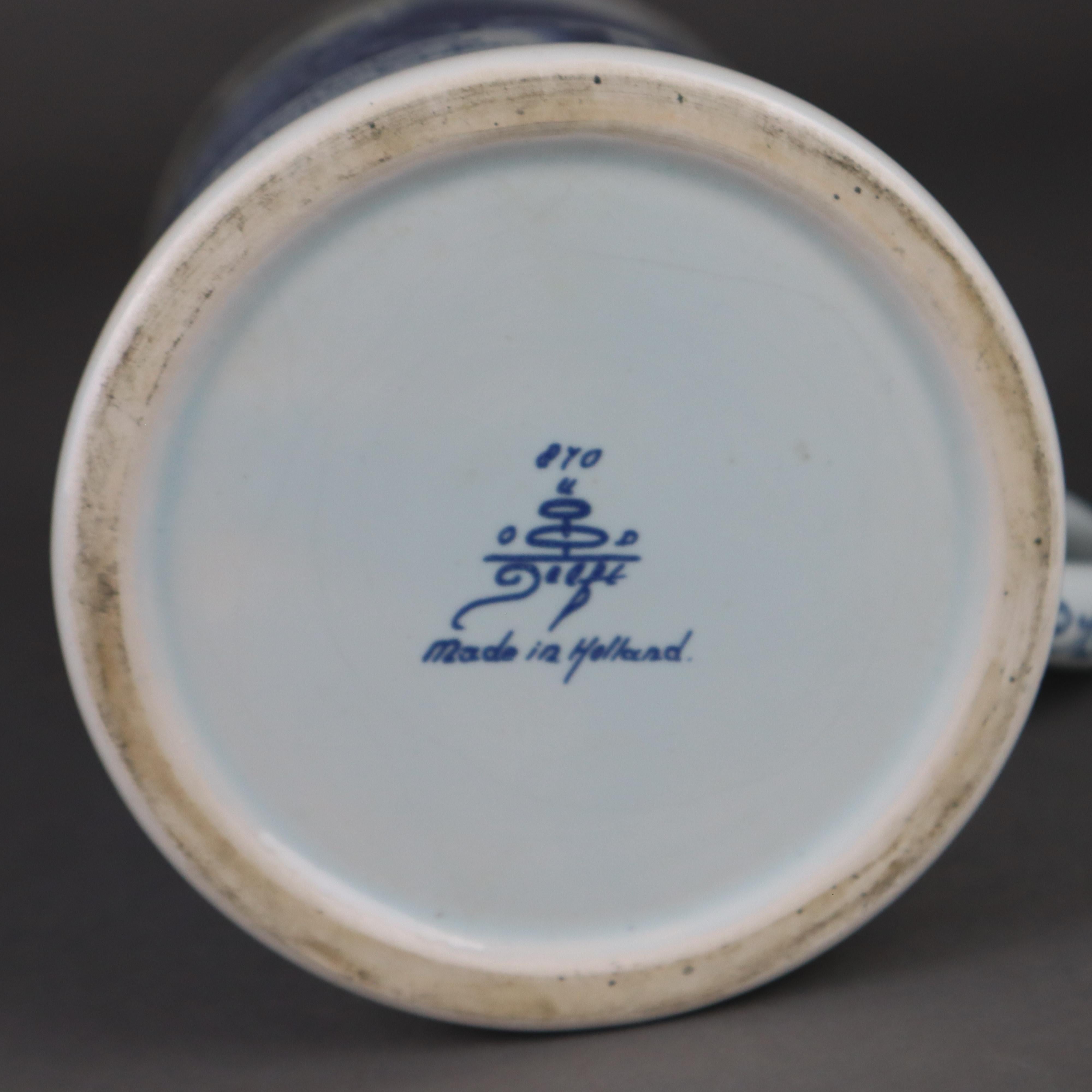 Beer-Stein-Becher aus der Mitte des Jahrhunderts „Purity Law for Beer“, Delfter Keramik (Steingut) im Angebot