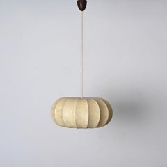 Midcentury Beige Cocoon Pendant Light by Castiglioni, Italy 1960s