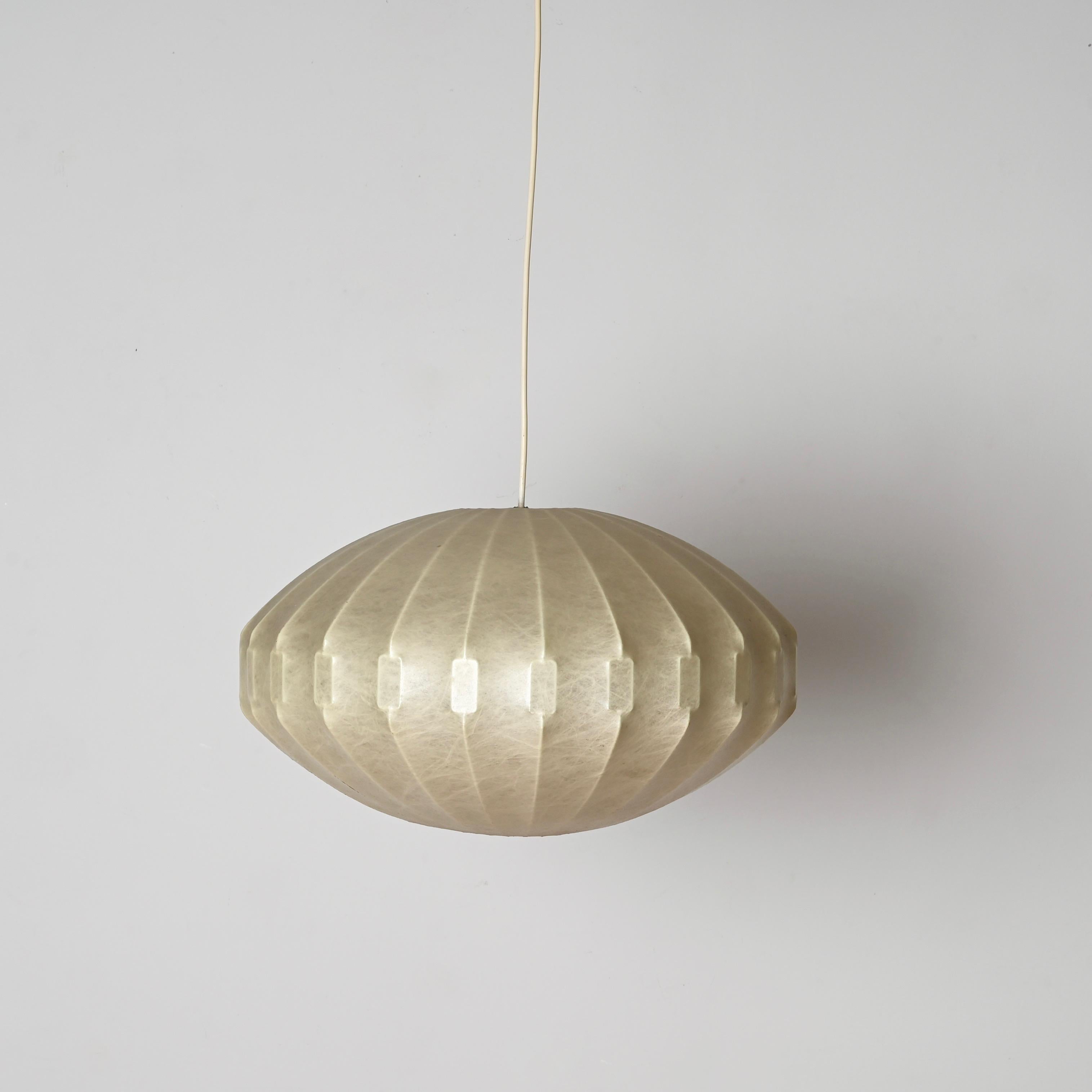Midcentury Beige Losange Cocoon Pendant Light by Castiglioni, Italy 1960s 5