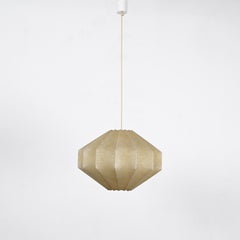 Midcentury Beige Losange Cocoon Pendant Light by Castiglioni, Italy 1960s