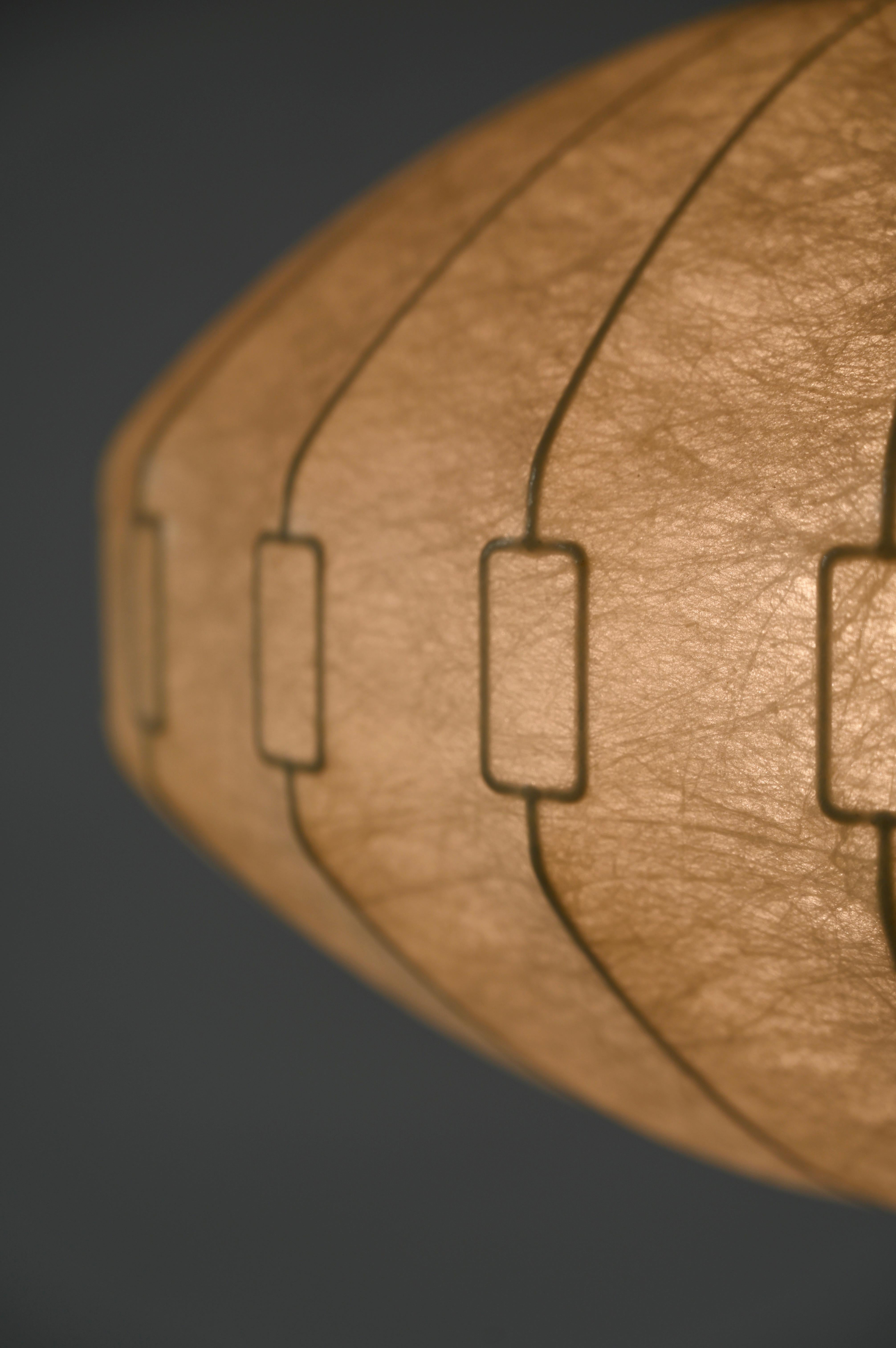 Italian Midcentury Beige Losange Cocoon Pendant Light by Castiglioni, Italy 1960s
