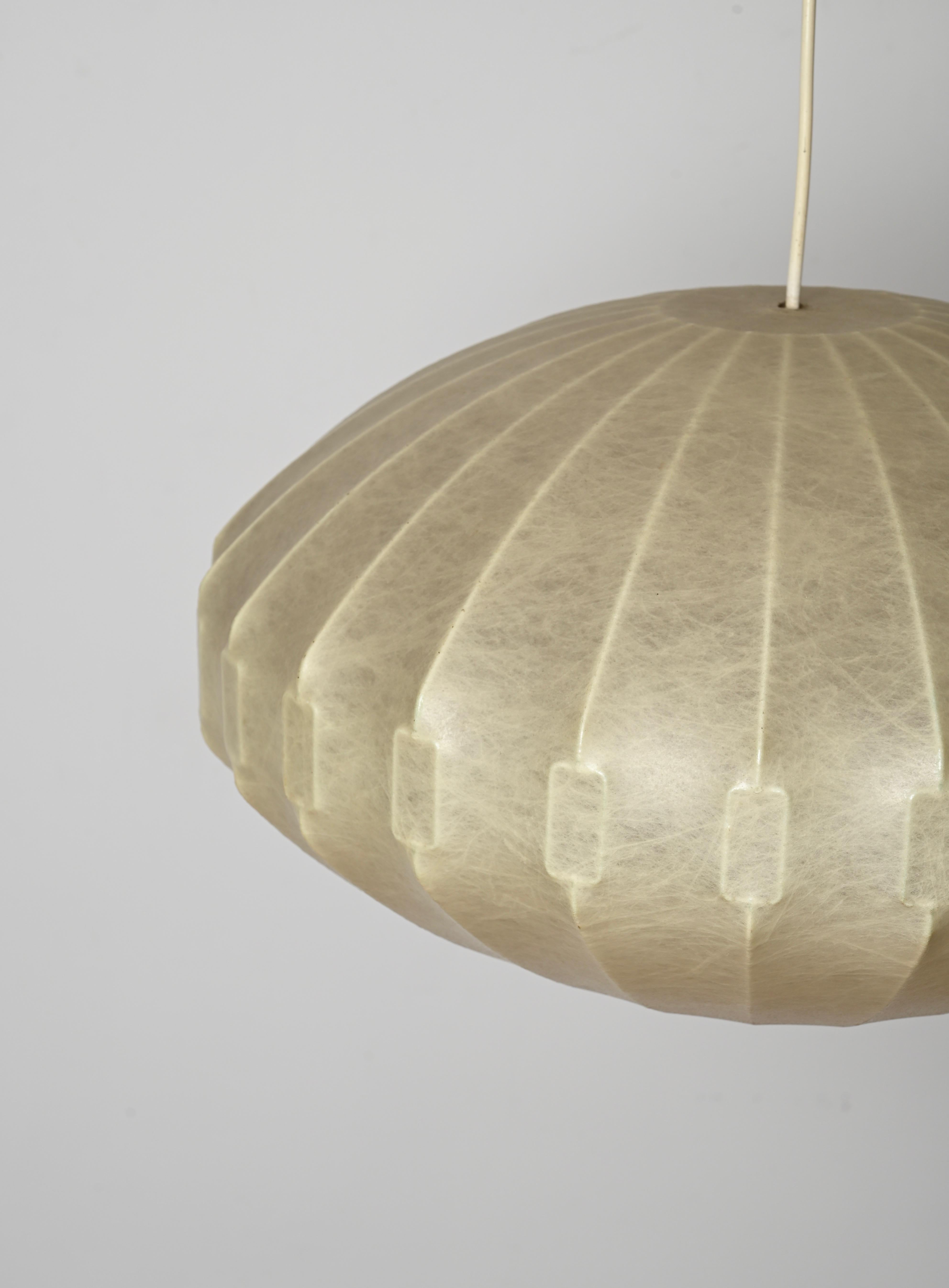 Mid-20th Century Midcentury Beige Losange Cocoon Pendant Light by Castiglioni, Italy 1960s