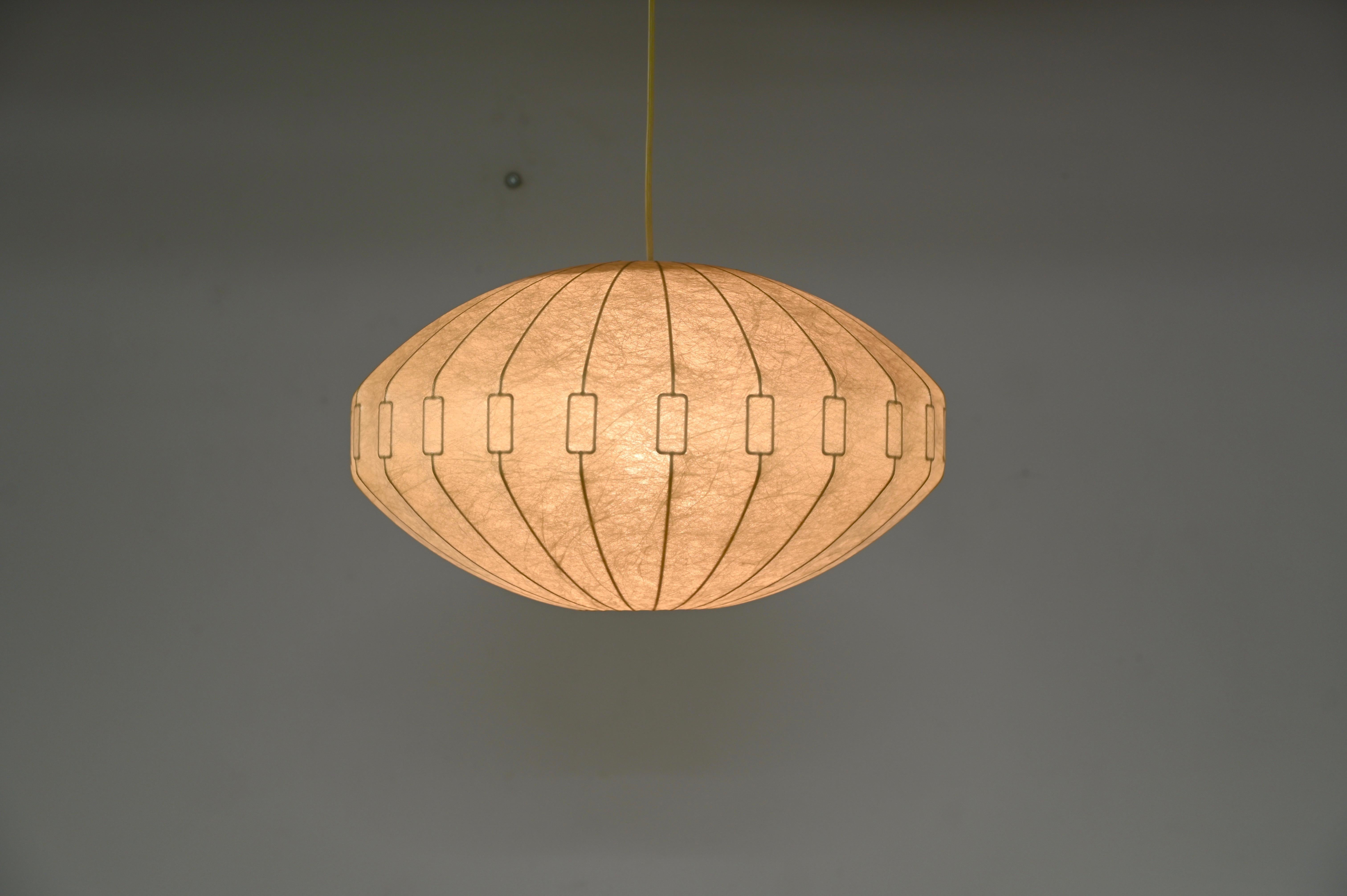 Steel Midcentury Beige Losange Cocoon Pendant Light by Castiglioni, Italy 1960s