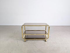 Midcentury Beistelltisch Servierwagen Messing Glas Italien 1970 Vintage By
