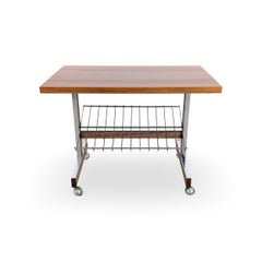 Midcentury Beistelltisch Vintage Couchtisch Teak Zeitungswagen