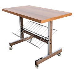 Midcentury Beistelltisch Vintage Couchtisch Teak Zeitungswagen