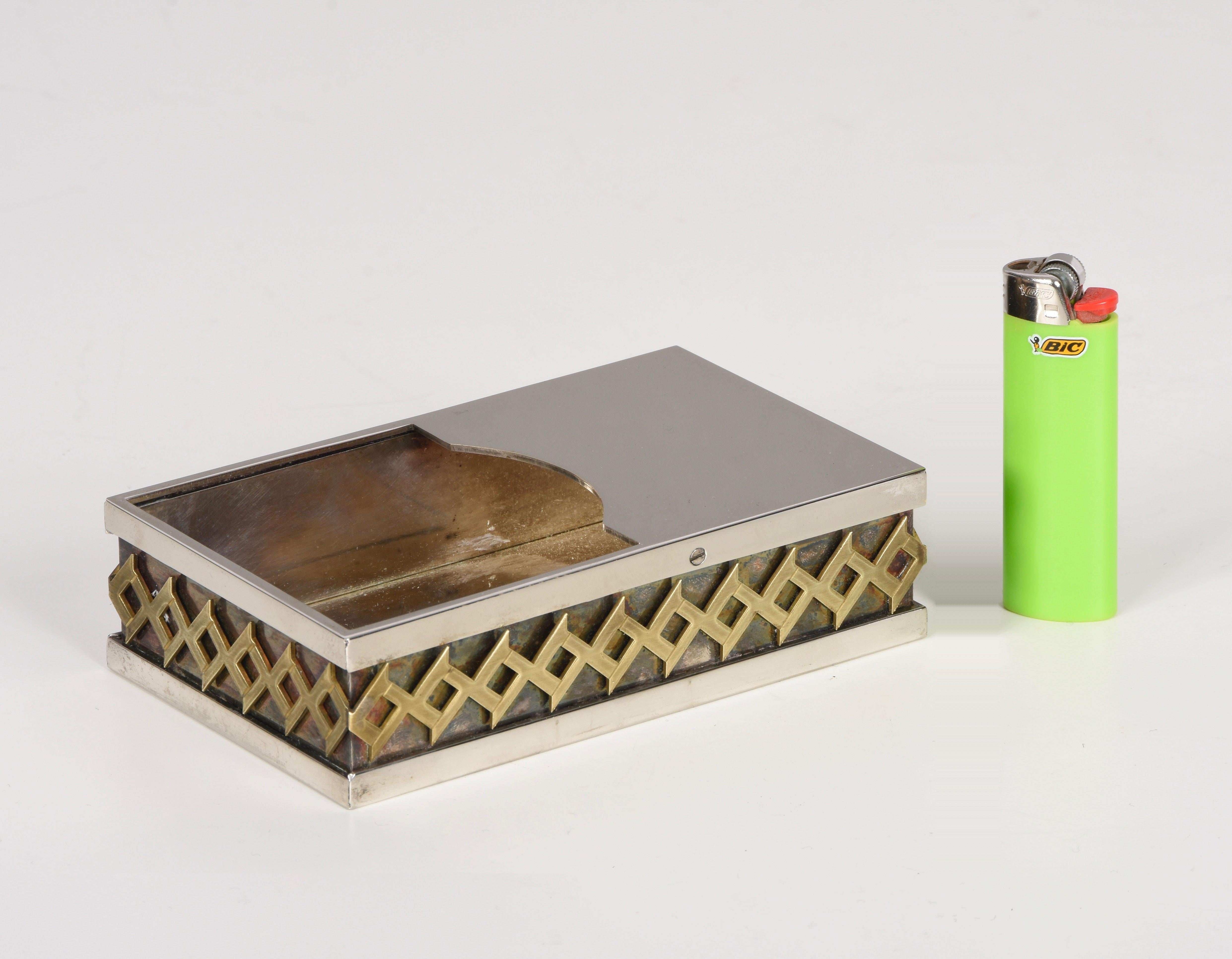 Midcentury Benaglia Silver Plate Italian Decorative Box for Cleto Munari, 1970s For Sale 6