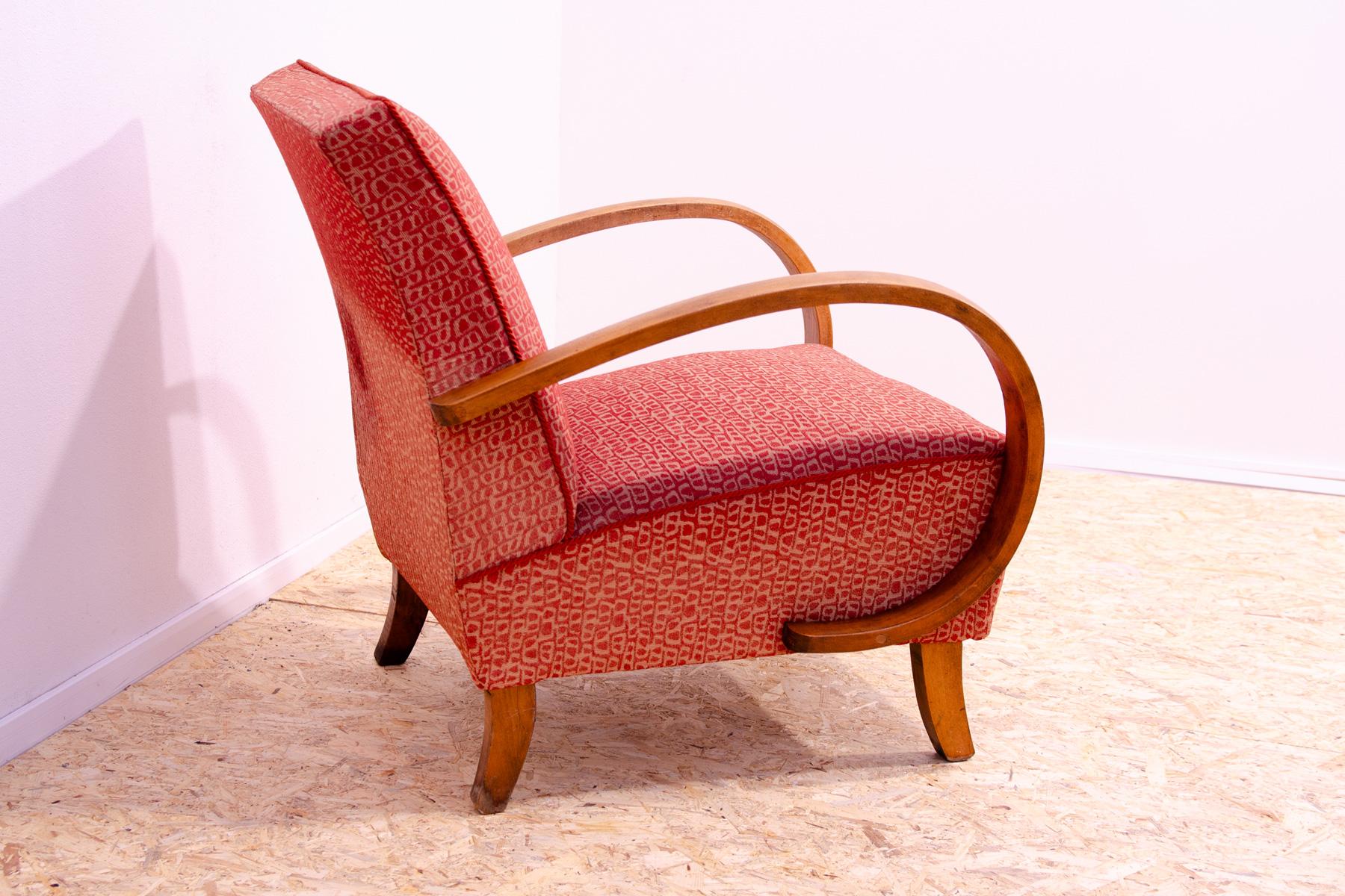 Czech Midcentury Bentwood armchair by Jindřich Halabala for UP Závody, 1950´s For Sale